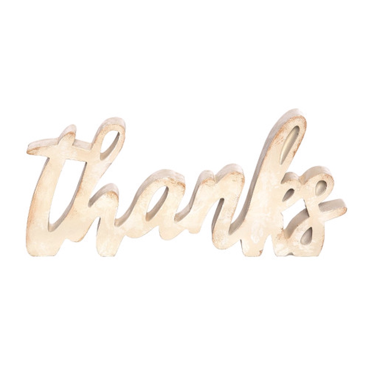 11.25″ White “Thanks” Plaque Fall Harvest Tabletop Decor