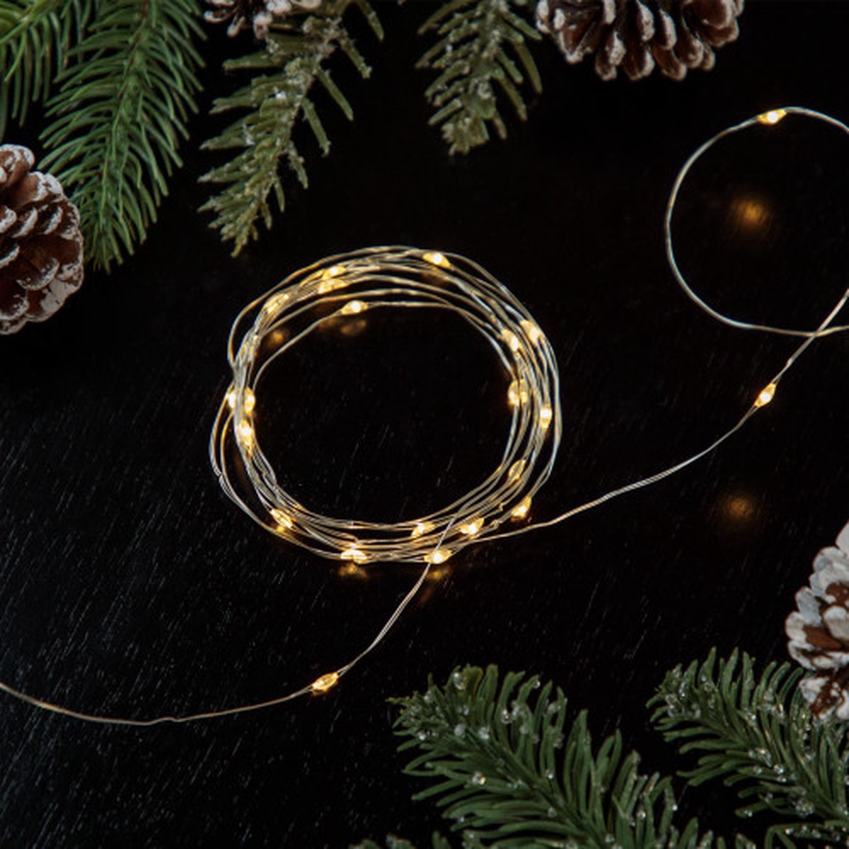 Micro Fairy Christmas Lights – Warm White LED – 4″ Spacing – Copper Wire – 20ct