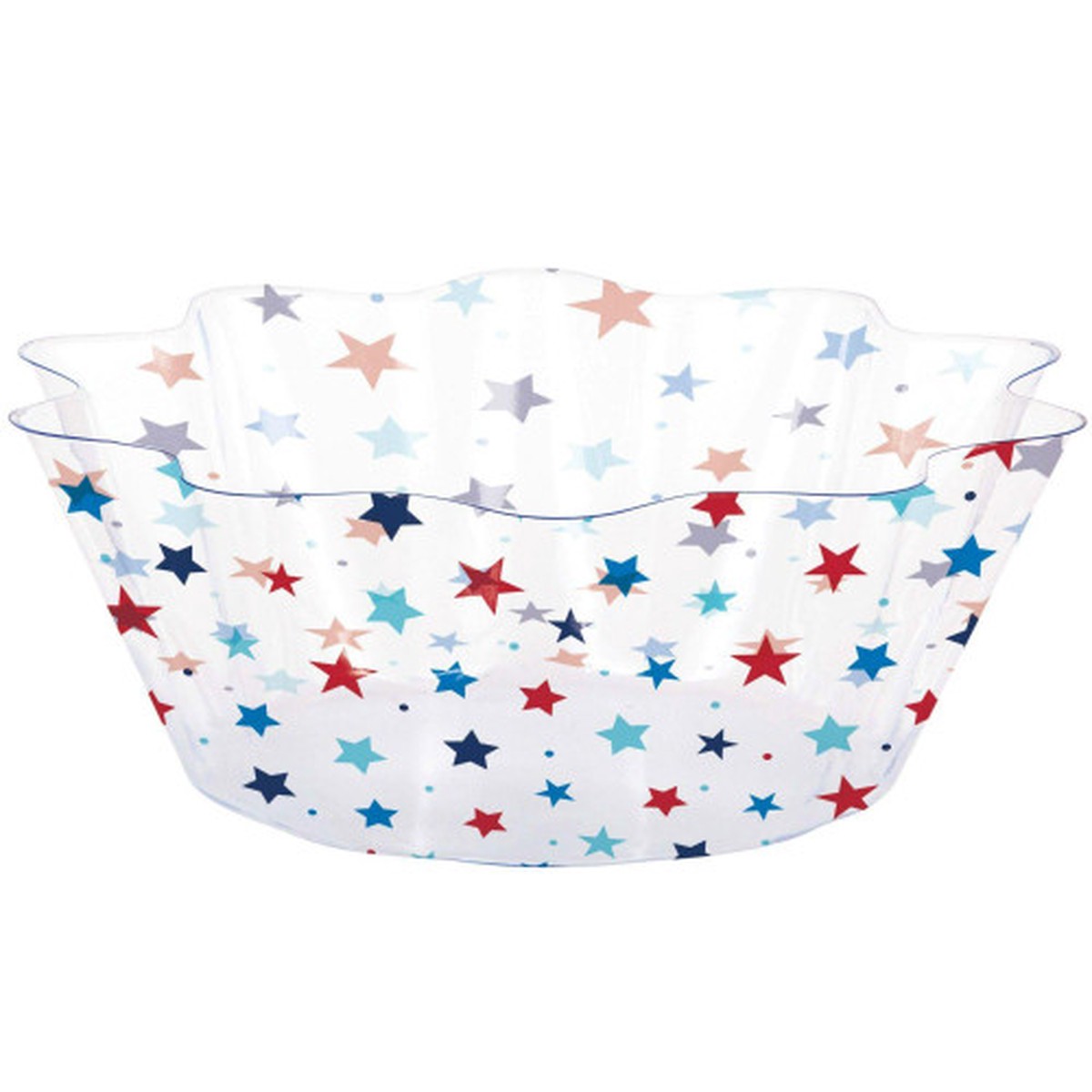 Patriotic Stars Party Fluted Bowls – 7.75″ – Blue and Red – Club Pack of 12