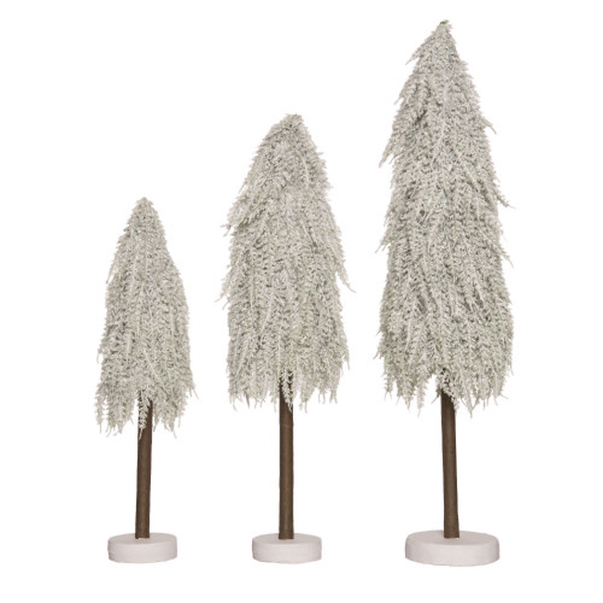Set of 3 Off-White Artificial Christmas Winter Wonderland Trees 2′ – Unlit
