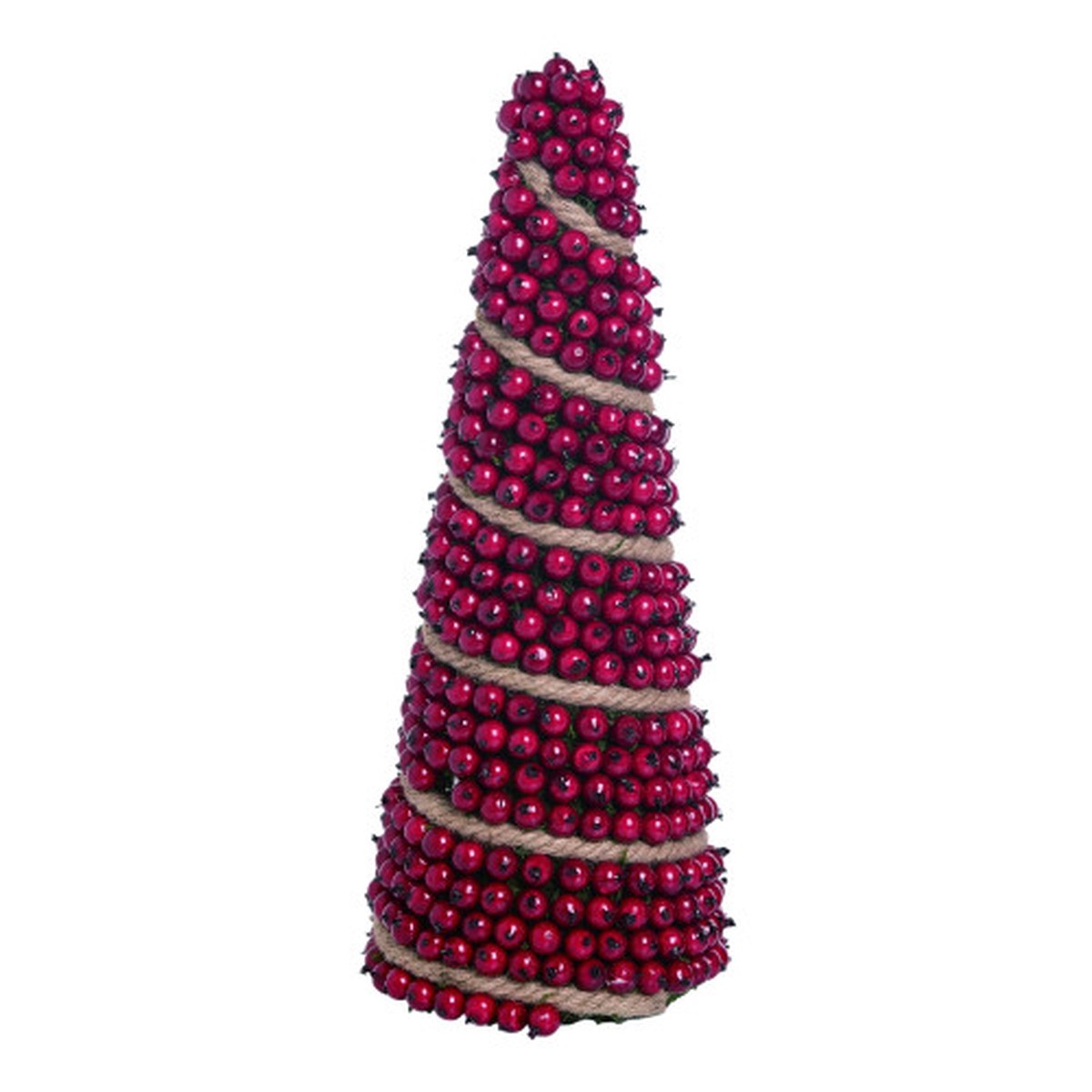 1.25′ Red and Brown Christmas Berries Tree Wrapped by Twine – Unlit