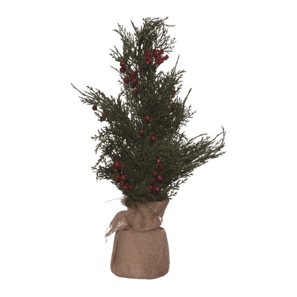 22″ Berry Artificial Christmas Tree in Burlap Base, Unlit