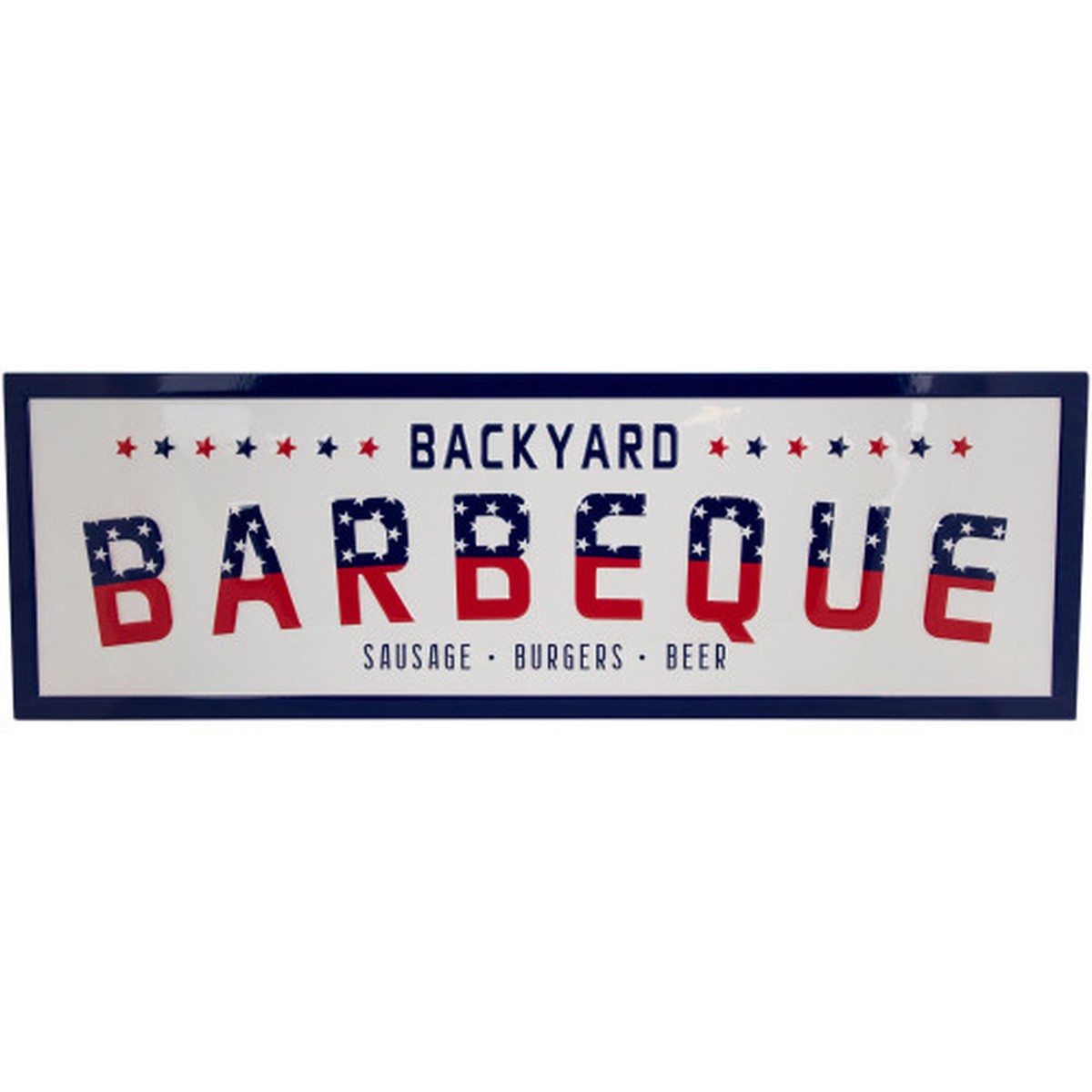 23″ Backyard Barbeque “Sausage, Burgers and Beer” Metal Wall Sign 4th of July Decoration