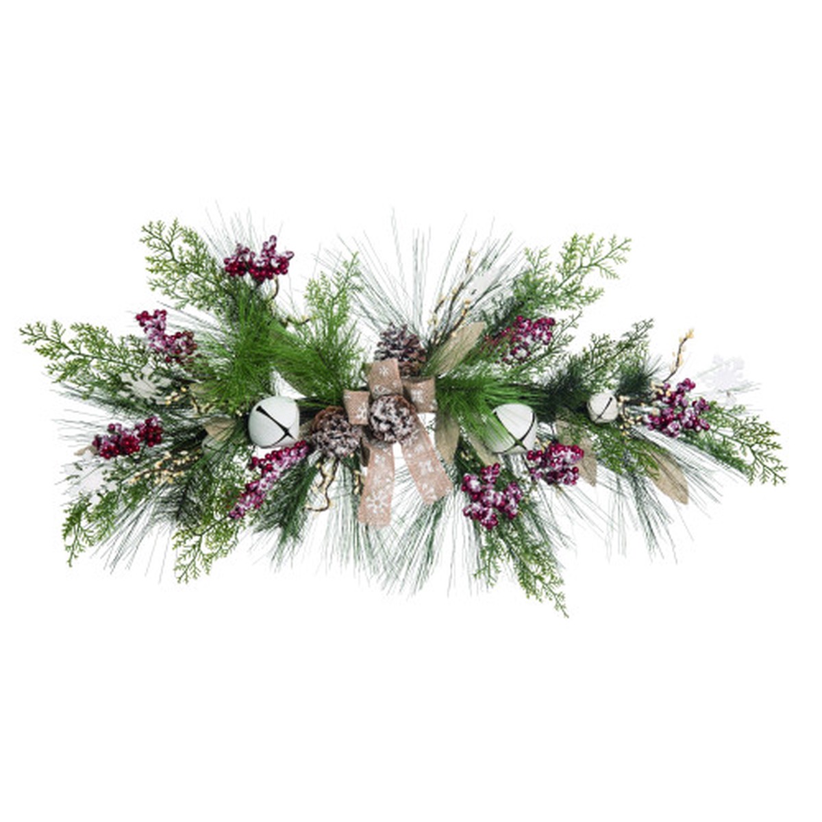 32″ Vibrantly Colored Christmas Greenery with Berry Swag – Unlit