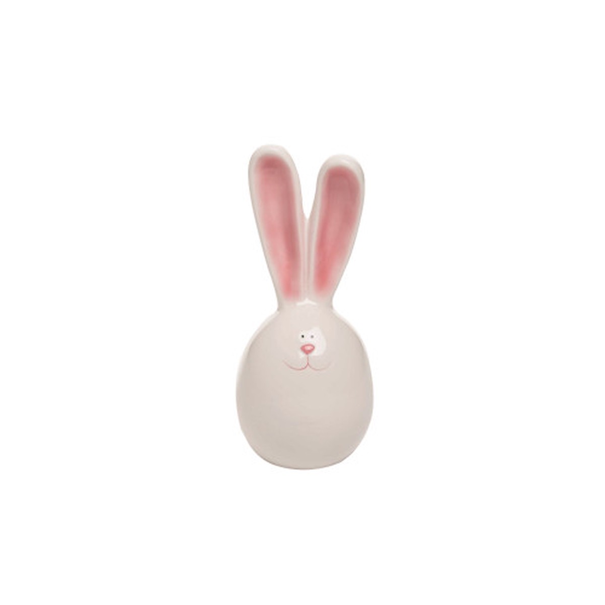 10.5″ White and Pink Easter Big Ear Festive Bunny Statuette