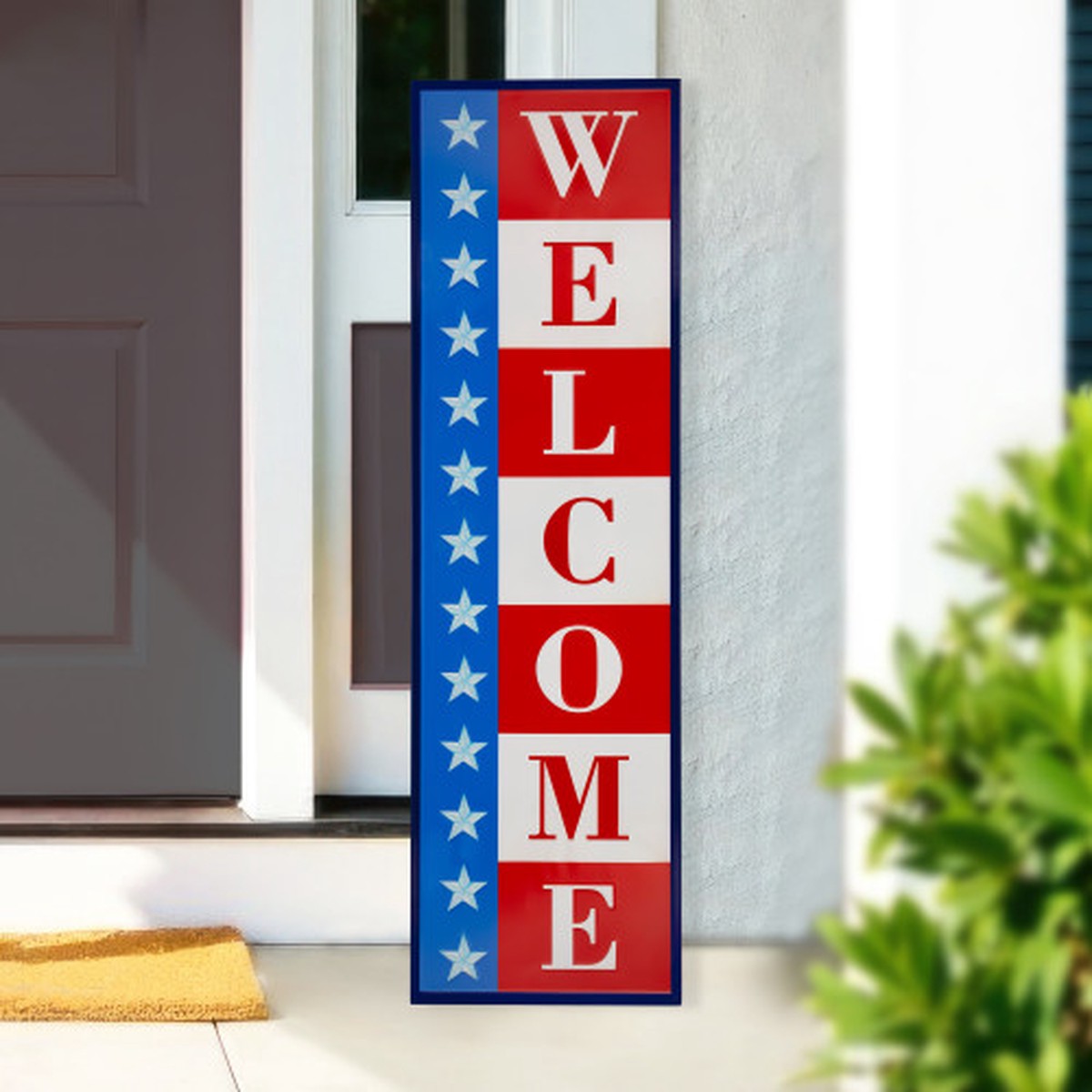 40″ Fourth of July Stars “WELCOME” Patriotic Wall Decoration and Porch Sign
