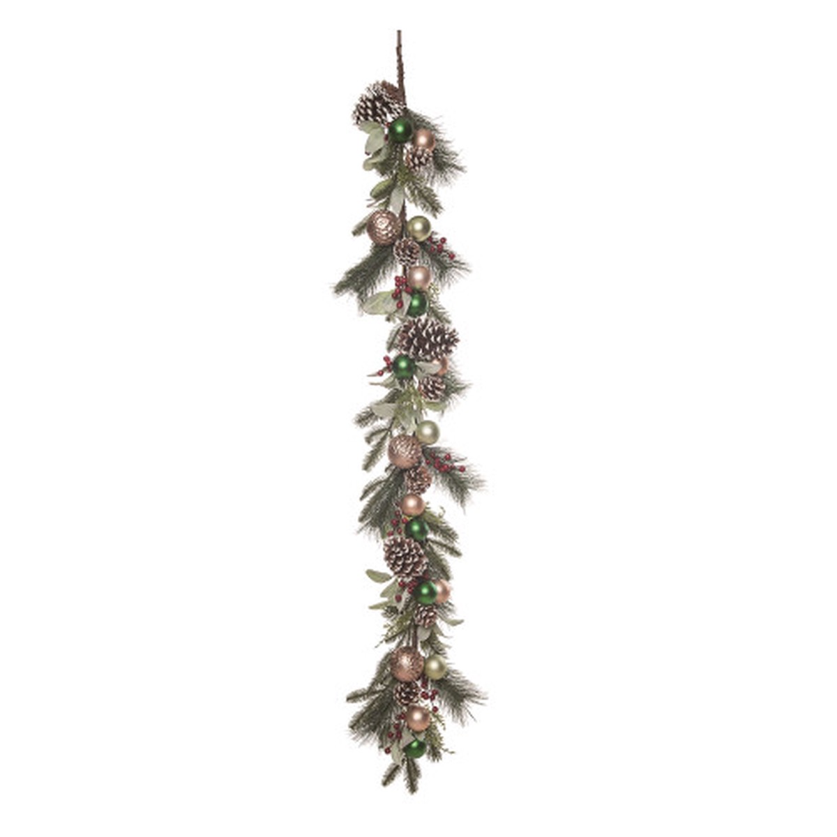 5' x 5" Ornaments with Pinecones and Berries Artificial Christmas Garland, Unlit