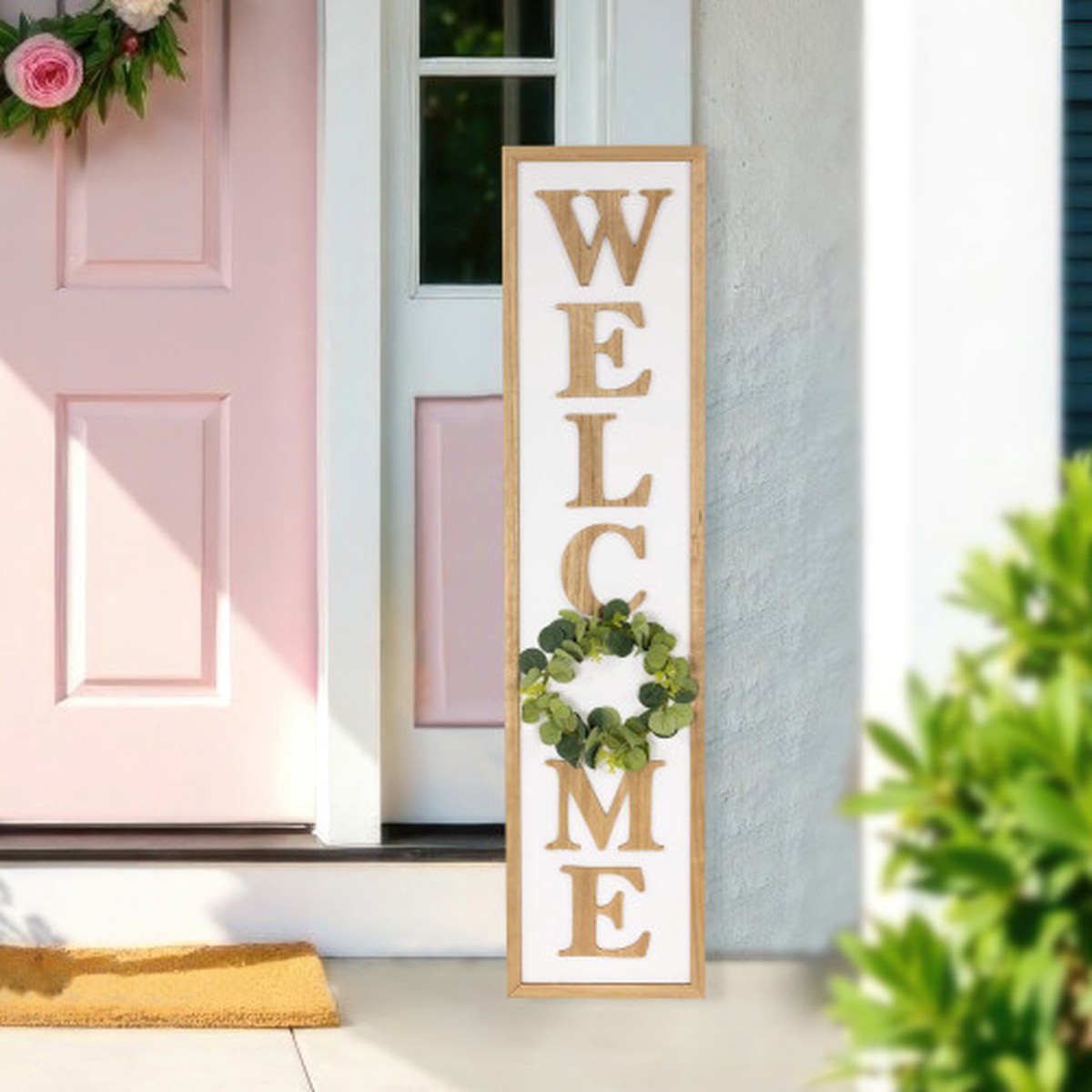 “Welcome” Wooden Framed Outdoor Porch Sign – 40″