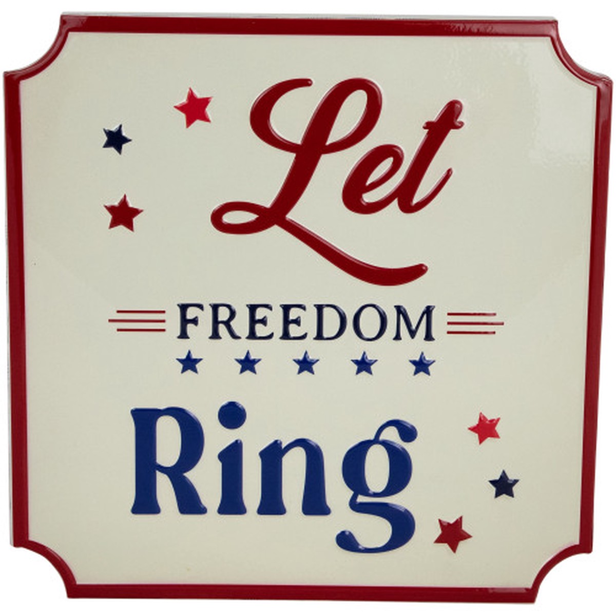 11.75″ Americana “Let Freedom Ring” with Stars Metal Patriotic Wall Sign