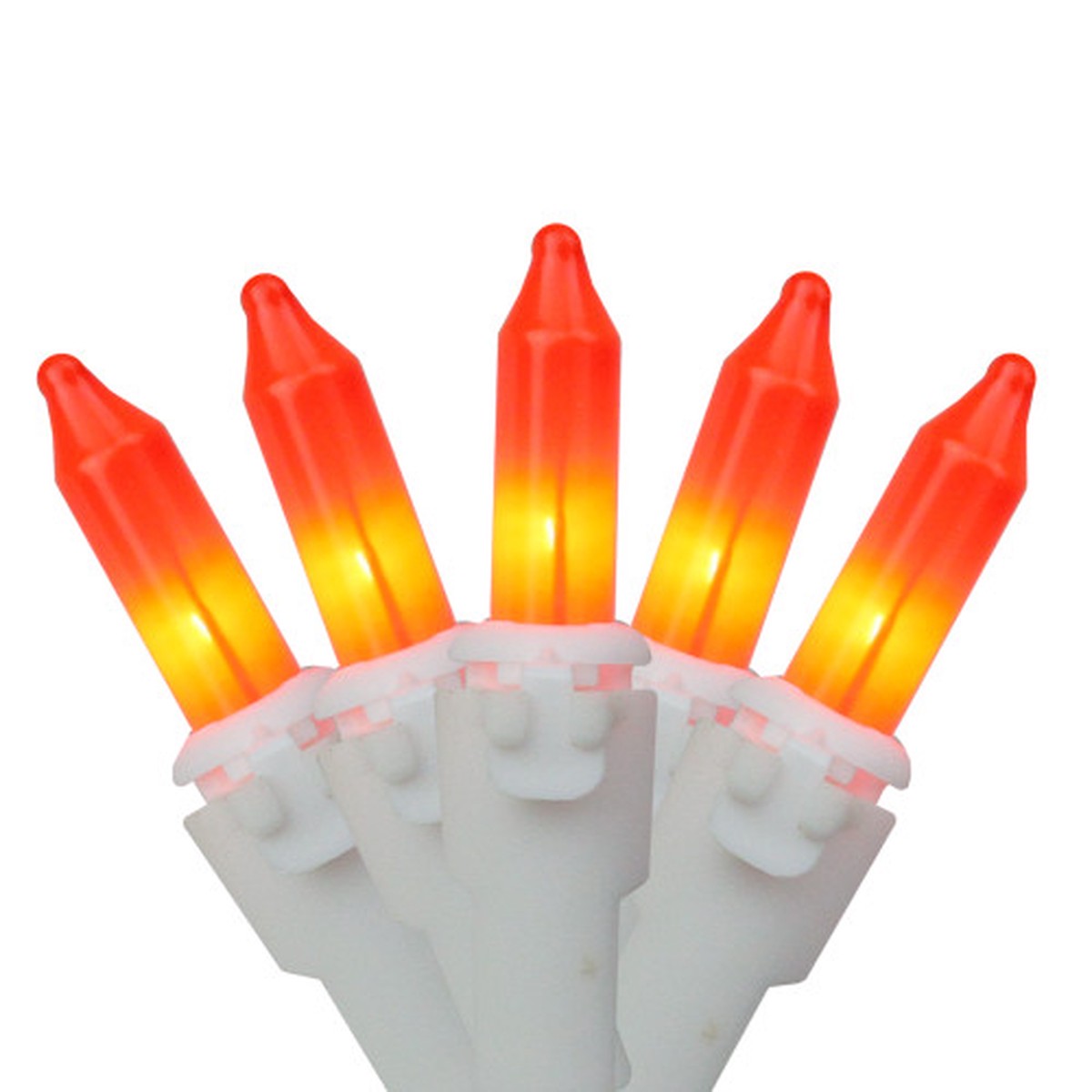 150-Count Opaque Orange Mini Christmas Light Set, 50ft White Wire
