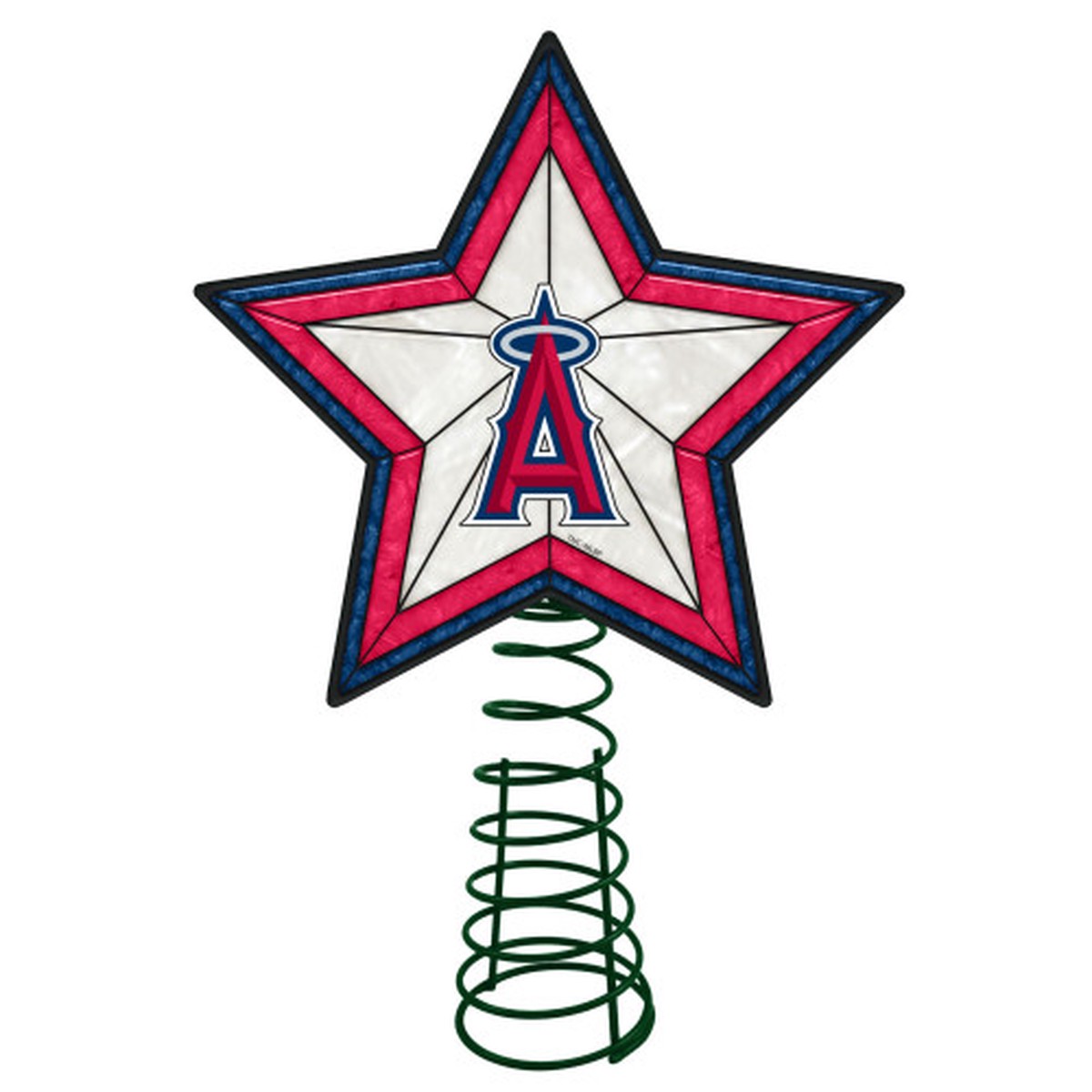 10″ Lighted Pink and White Star MLB Los Angeles Angels Christmas Tree Topper