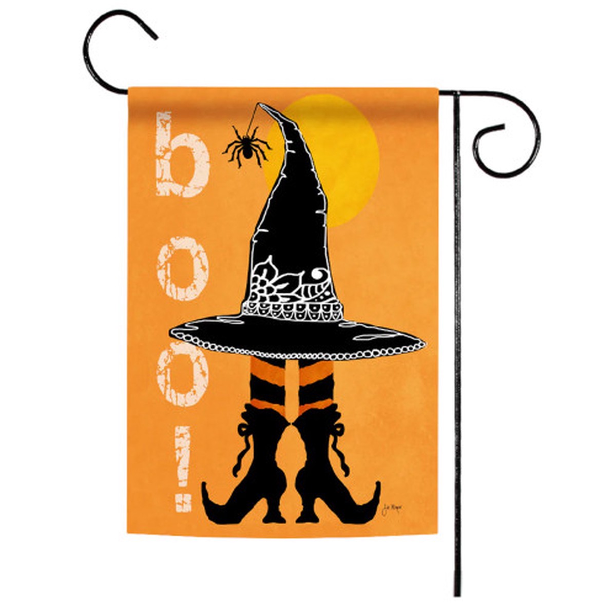 Witch’s Hat and Boots “Boo!” Halloween Outdoor Garden Flag – 18″ x 12.5″