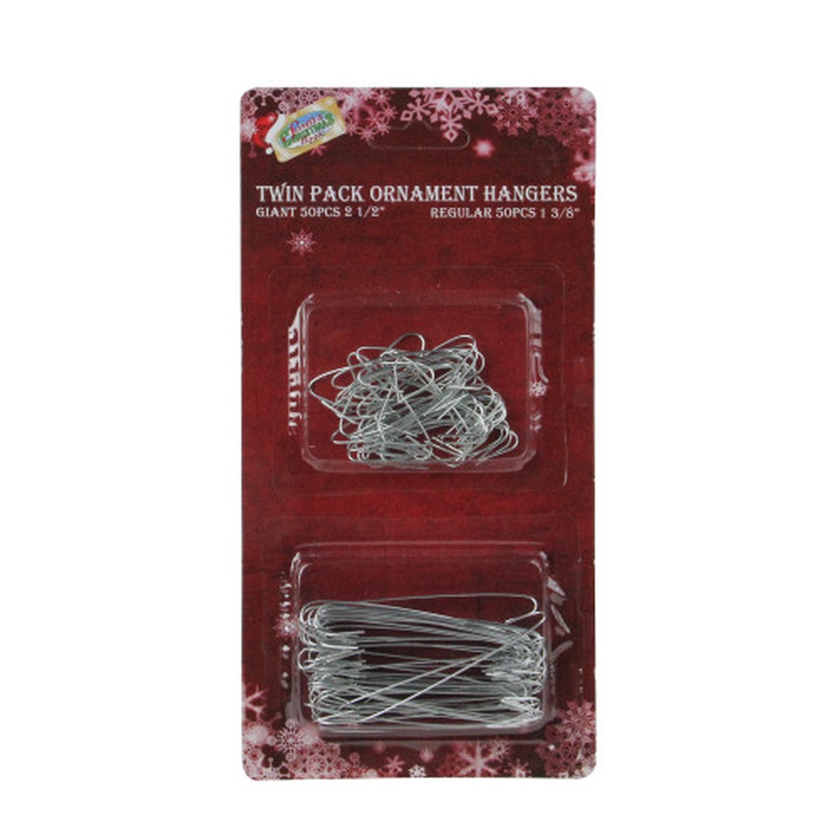 100ct Silver Twin Pack Christmas Ornament Hooks 2.5″