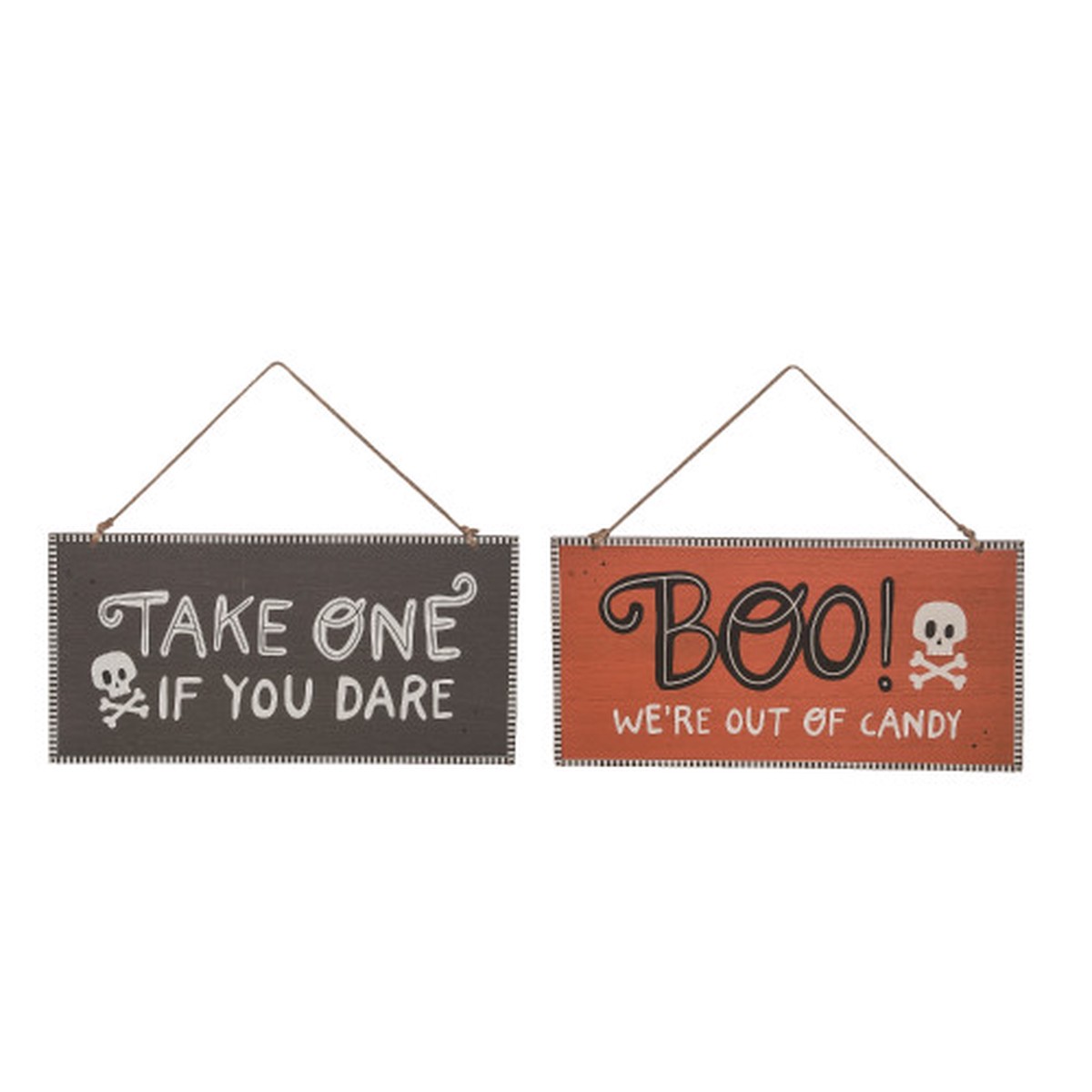 15.75″ Black and Orange Reversible Halloween Door Sign