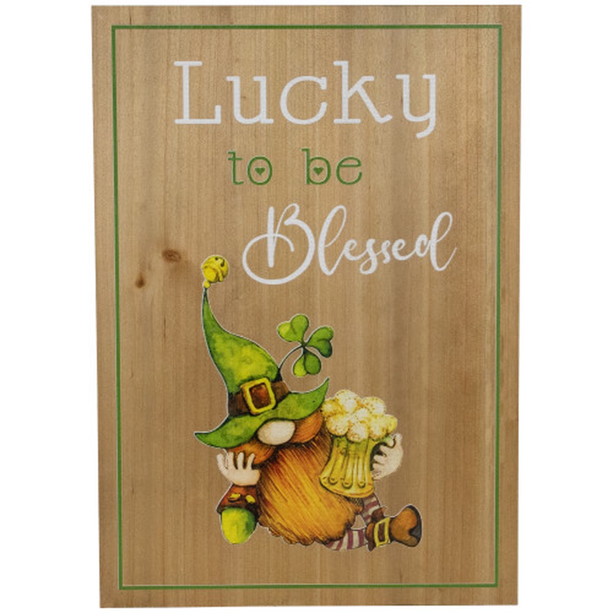18.5″ x 13″ Lucky to be Blessed St. Patrick’s Day Gnome Wooden Wall Sign