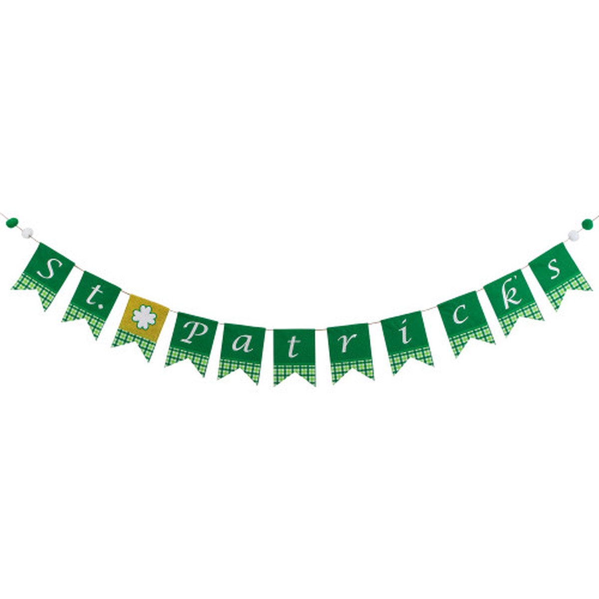 7.5′ Plaid “St. Patrick’s” Swallowtail Flag Wall Banner