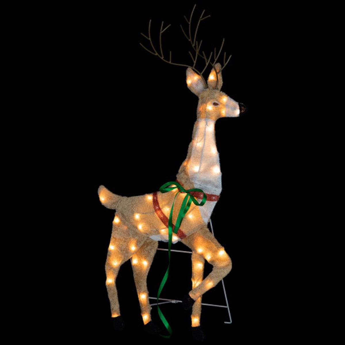 Lighted Standing Deer Outdoor Christmas Decoration – 33″ – Warm White LED Lights
