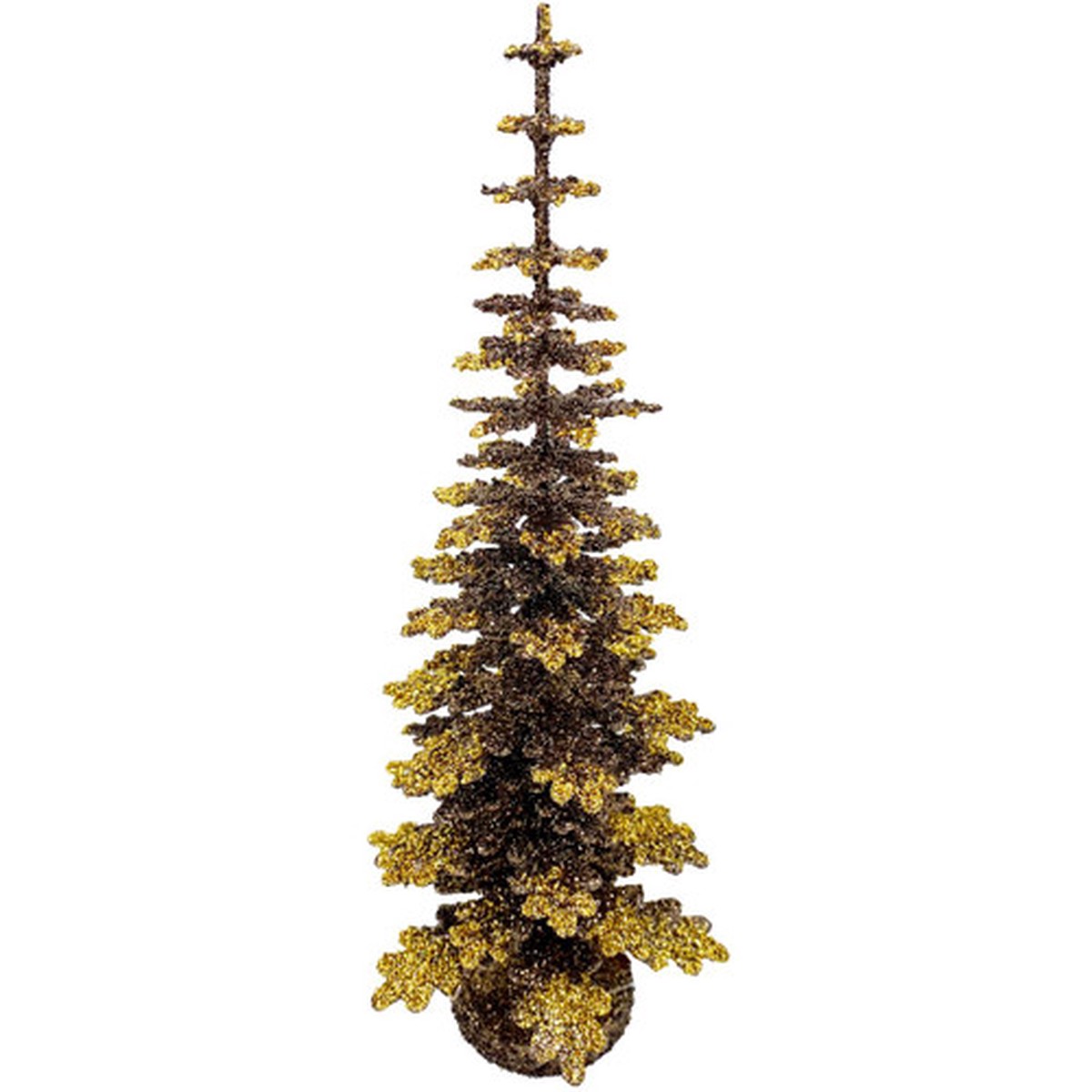 12″ Brown and Metallic Gold Holiday Collectible 30-CM Schaller Paper Mache Tree