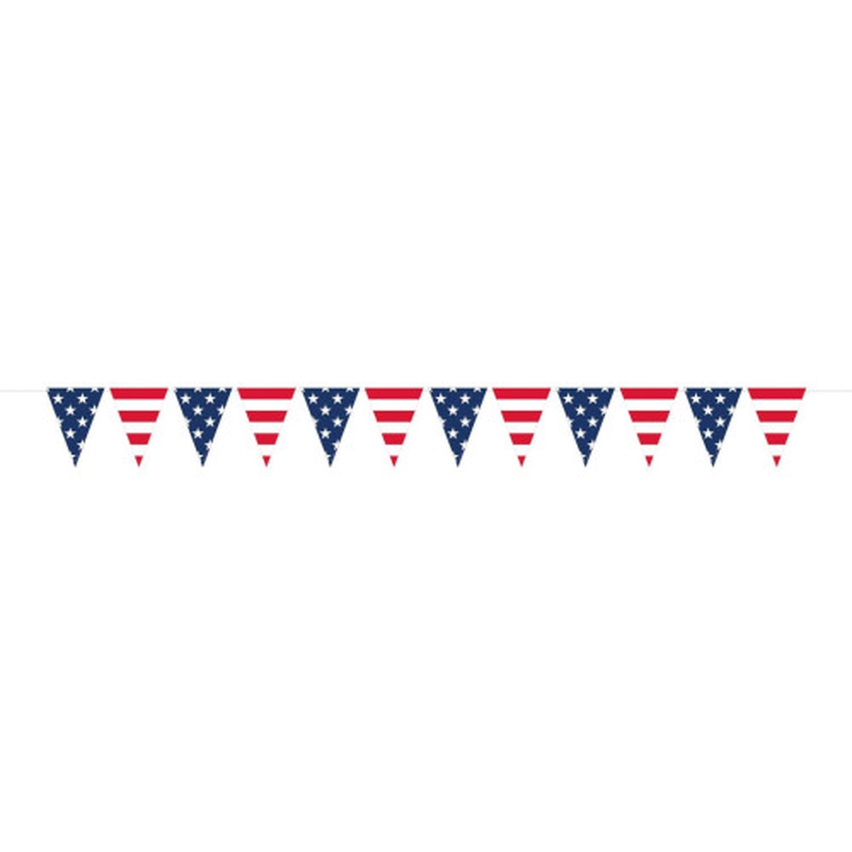 Patriotic Striped and Stars Party Banner – 84″ – Multicolored – Club Pack of 12