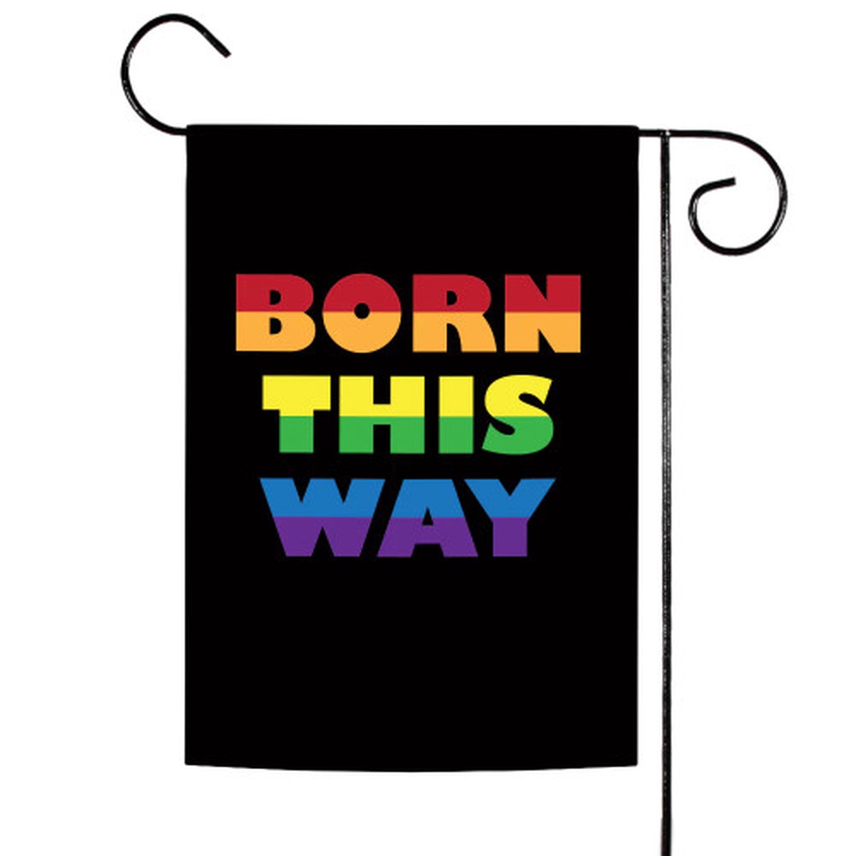 Rainbow Pride “Born This Way” Outdoor Garden Flag – 18″ x 12.5″