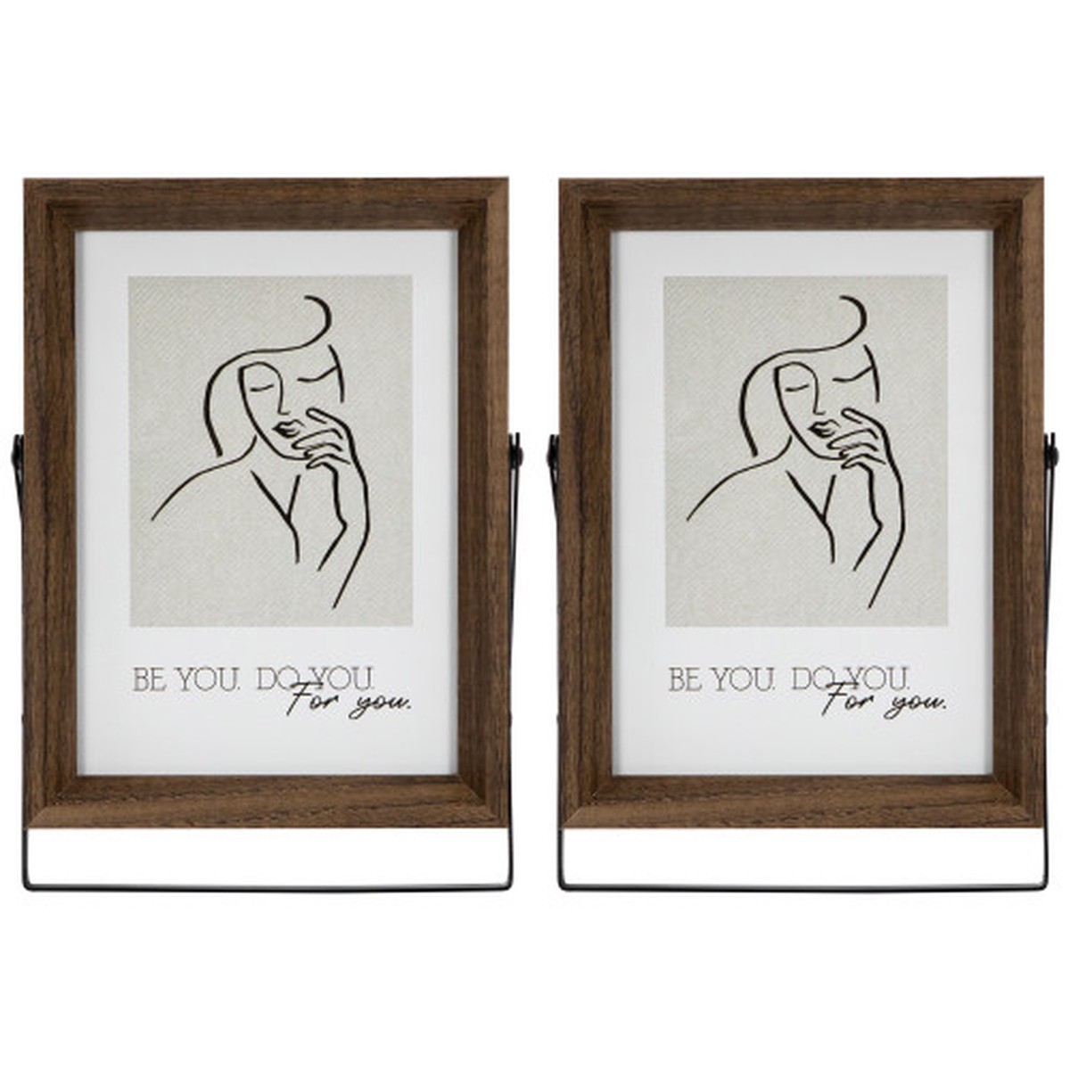 Wooden Picture Frames with Display Stand – for 5″ x 7″ Photo – Set of 2