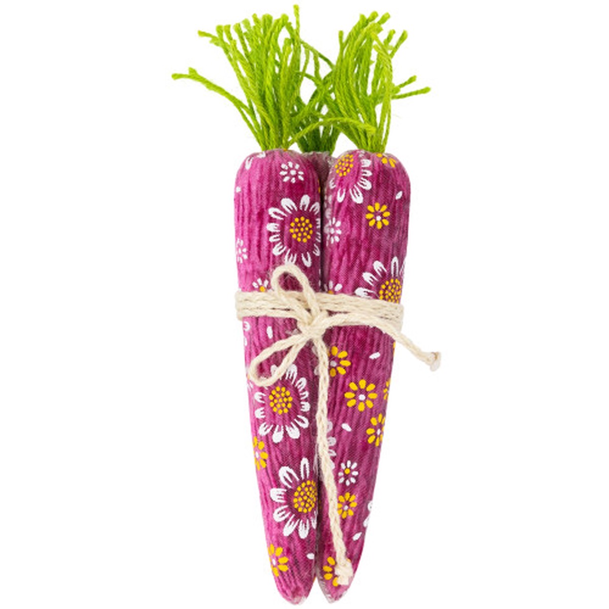 10.25″ Floral Carrot Bundle Tied in Jute Twine Easter Decoration
