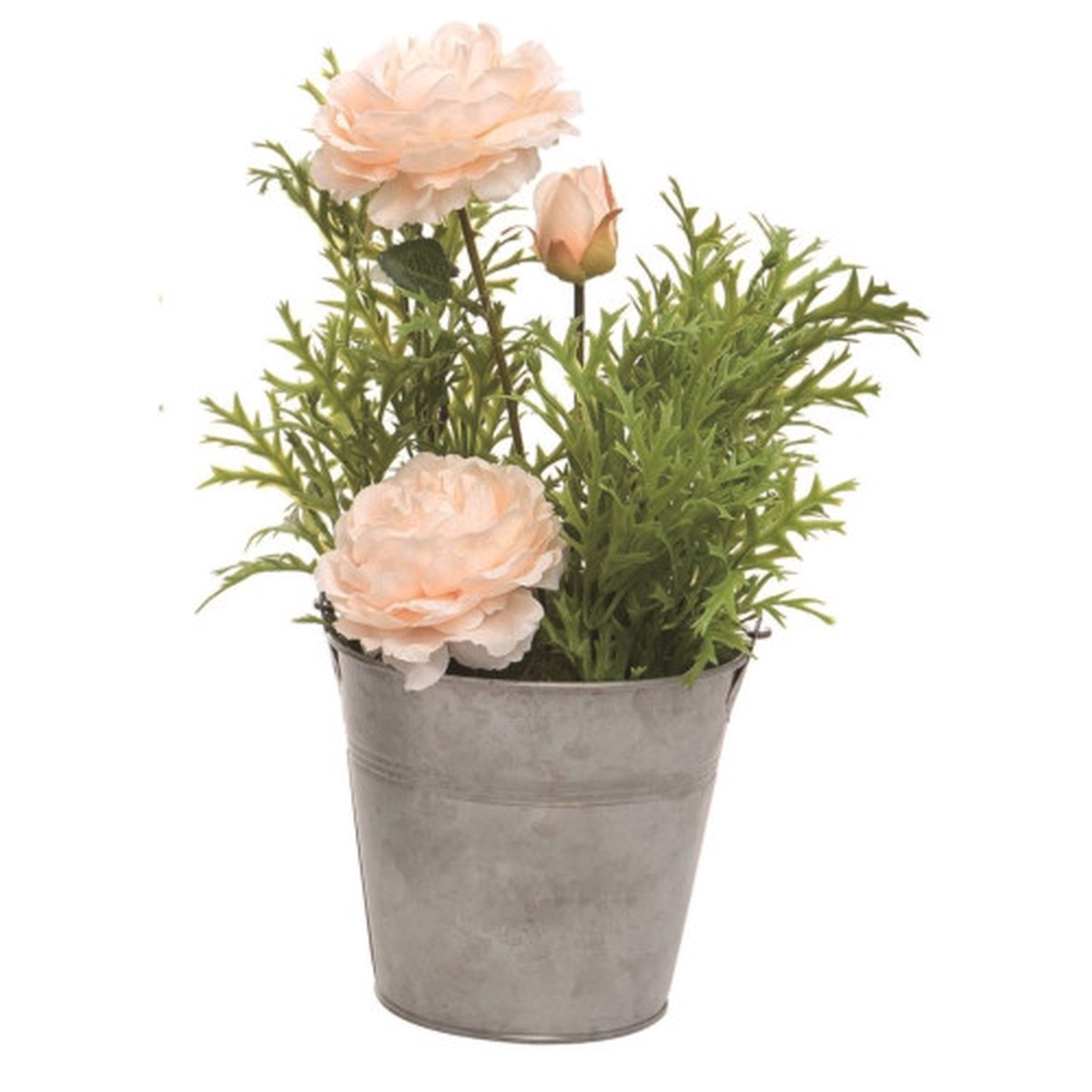 12.5″ Green and Beige Artificial Easter Flower Plant in Bucket