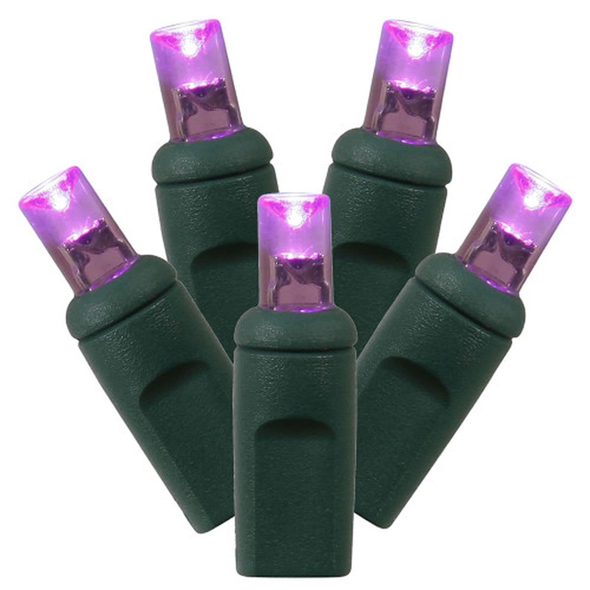 Commercial Grade LED Wide Angle Christmas Lights – Purple – 50ct – 23.25′ – Green Wire