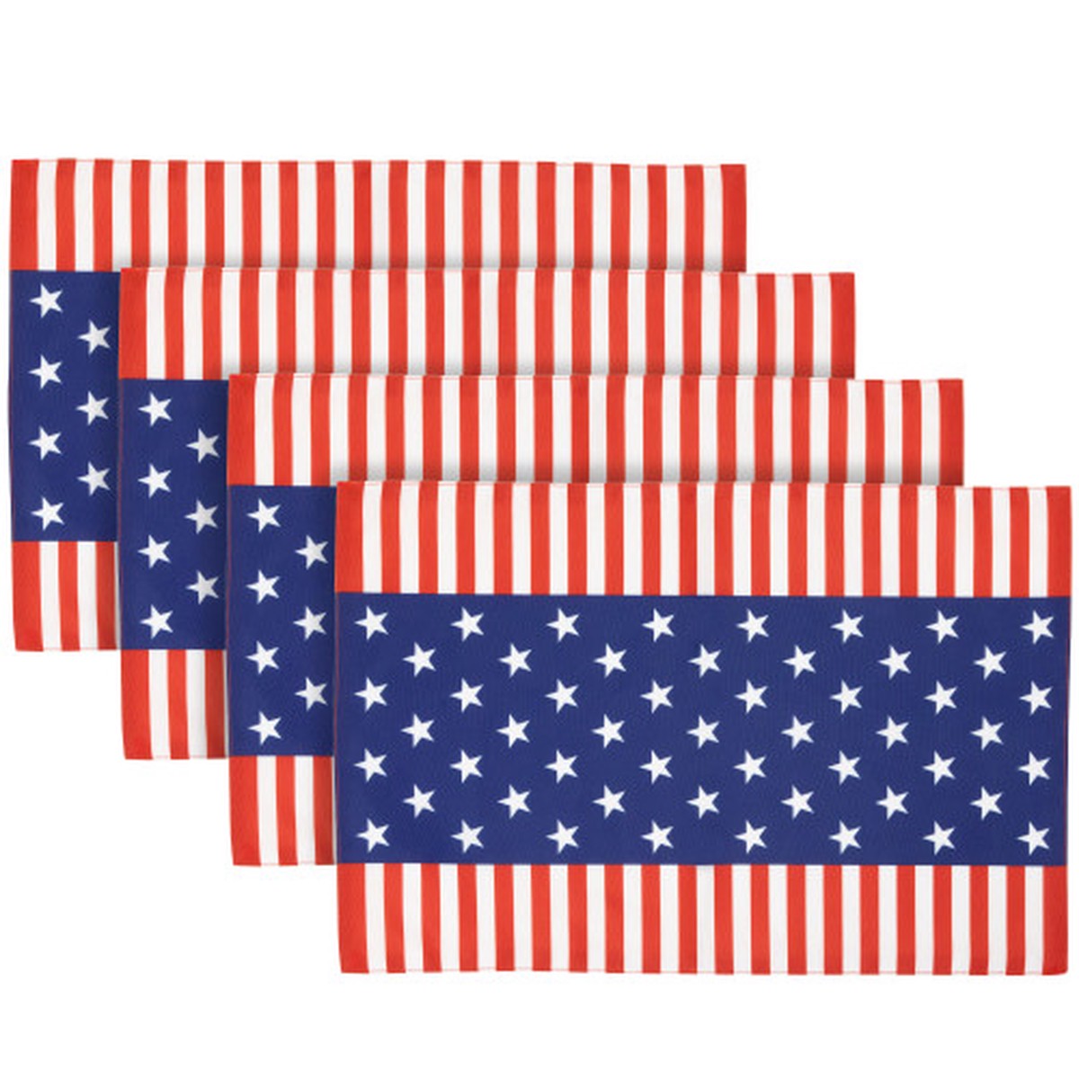 Set of 4 Stars and Stripes Americana Printed Placemats 18″