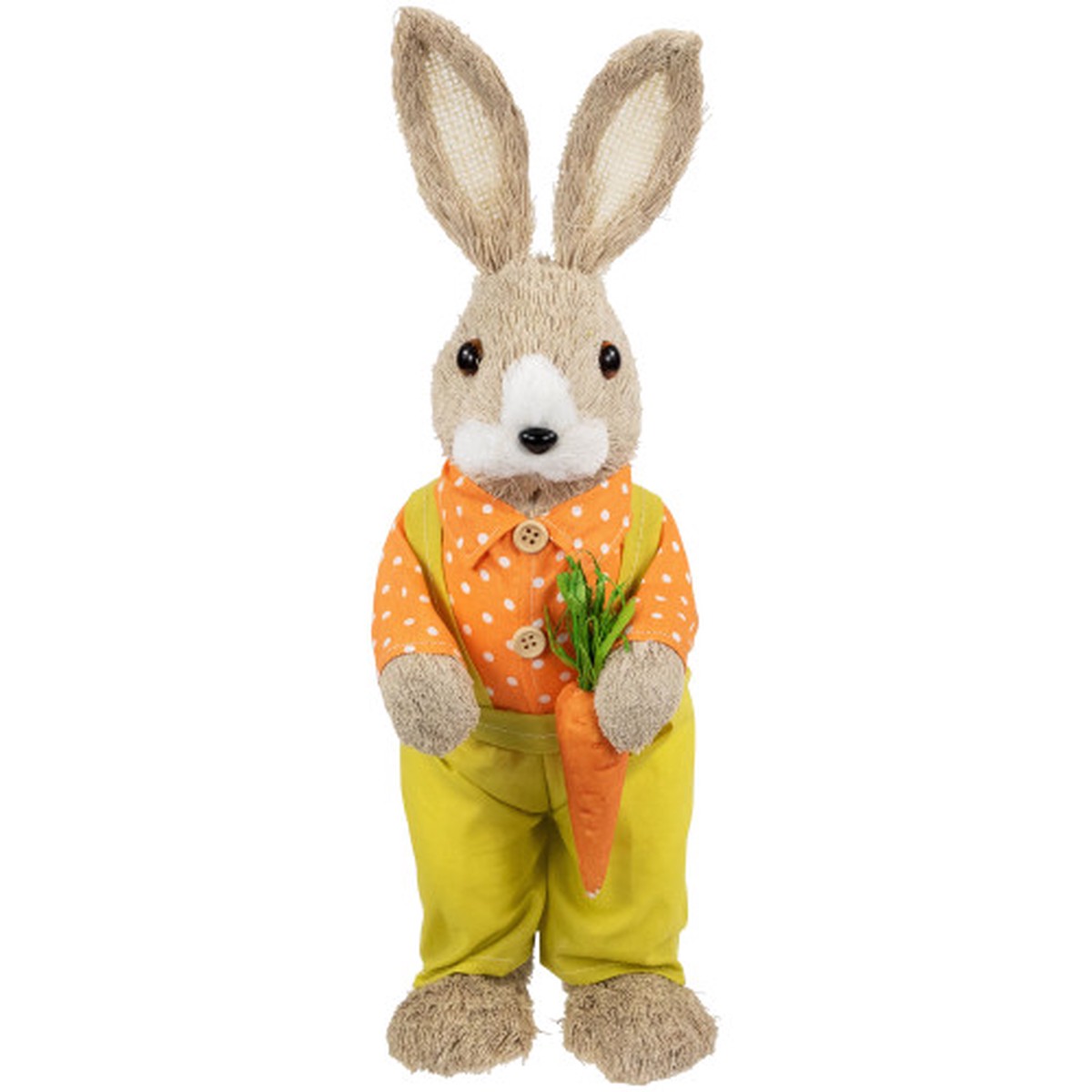 Standing Boy Rabbit with Carrot Easter Figure – 16″ – Orange and Green