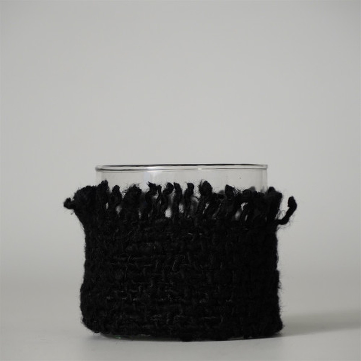Woven Glass Votive Candle Holder – 3″ – Gray