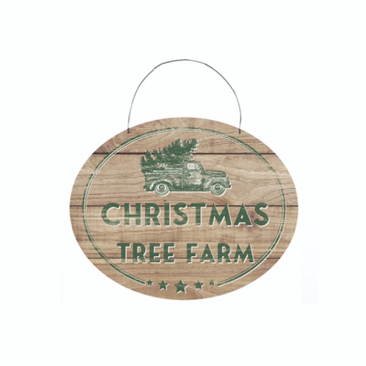 10″ Car “Christmas Tree Farm” Round Wall Sign