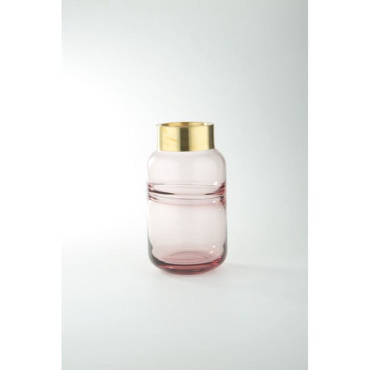 10″ Gold and Pink Contemporary Glass Oval Decorative Vase