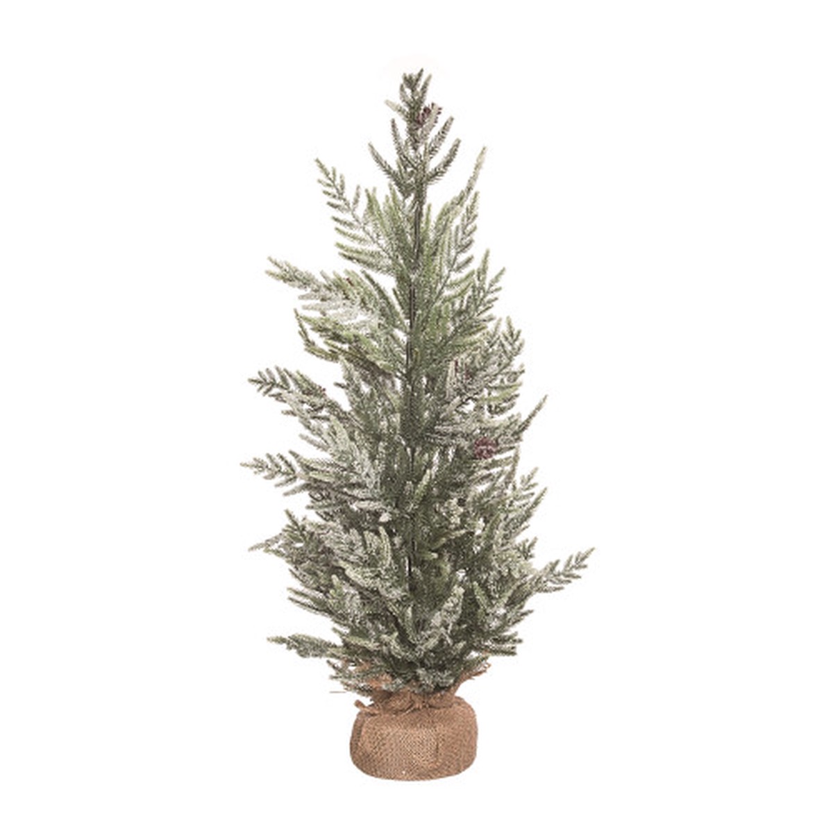 2′ Relaxed Leaf Artificial Christmas Tree with Burlap Base, Unlit