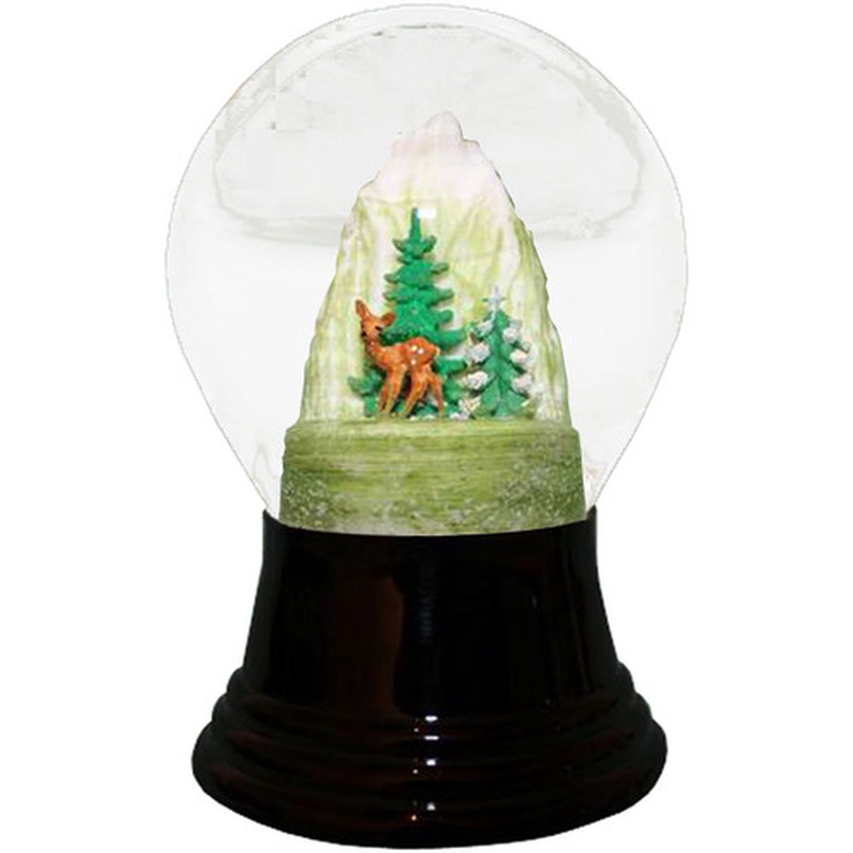 5″ Black and Brown Perzy Snow Globe Medium Doe Decoration