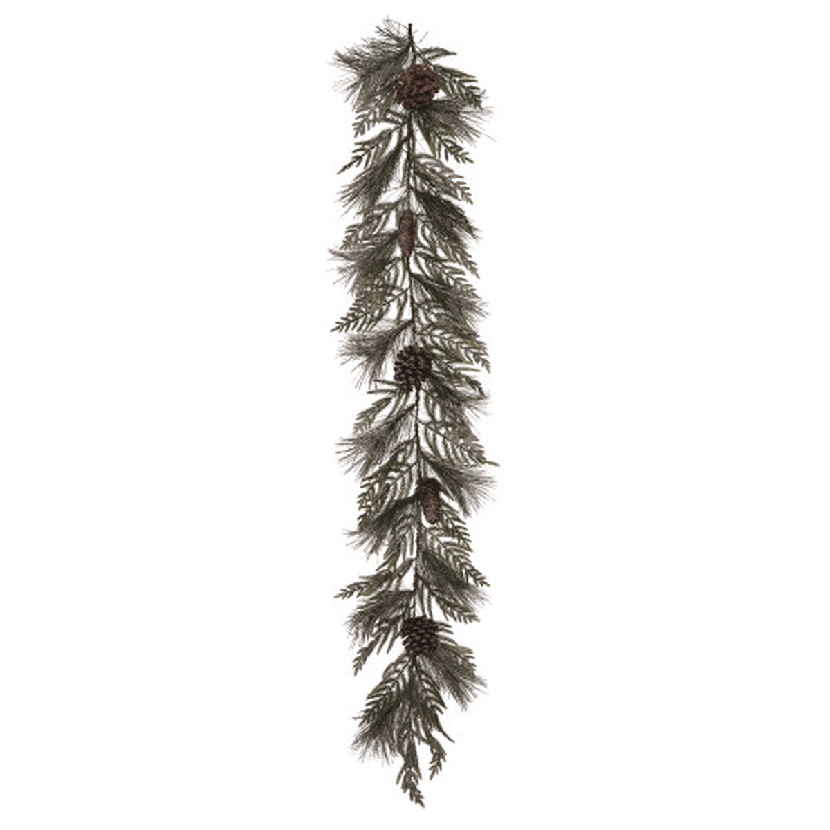 5' x 3" Relaxed Greenery with Pinecones Artificial Christmas Garland, Unlit