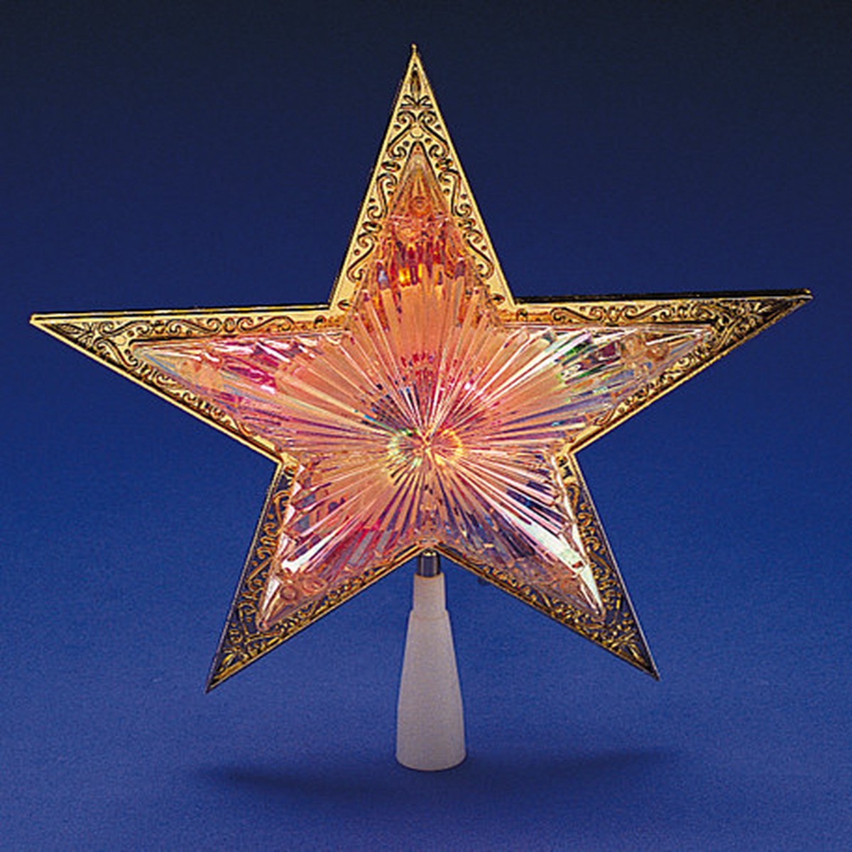 10″ Lighted Gold Star Christmas Tree Topper – Multi-Color Lights