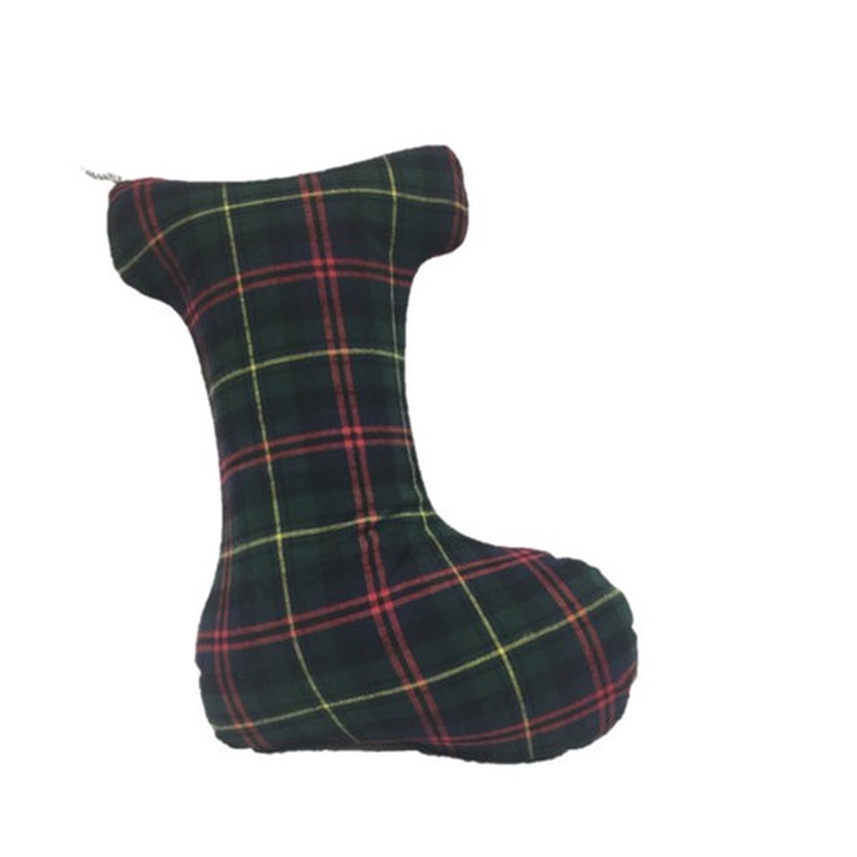 18″ Green Plaid Inflatable Stocking Shaped Christmas Ornament