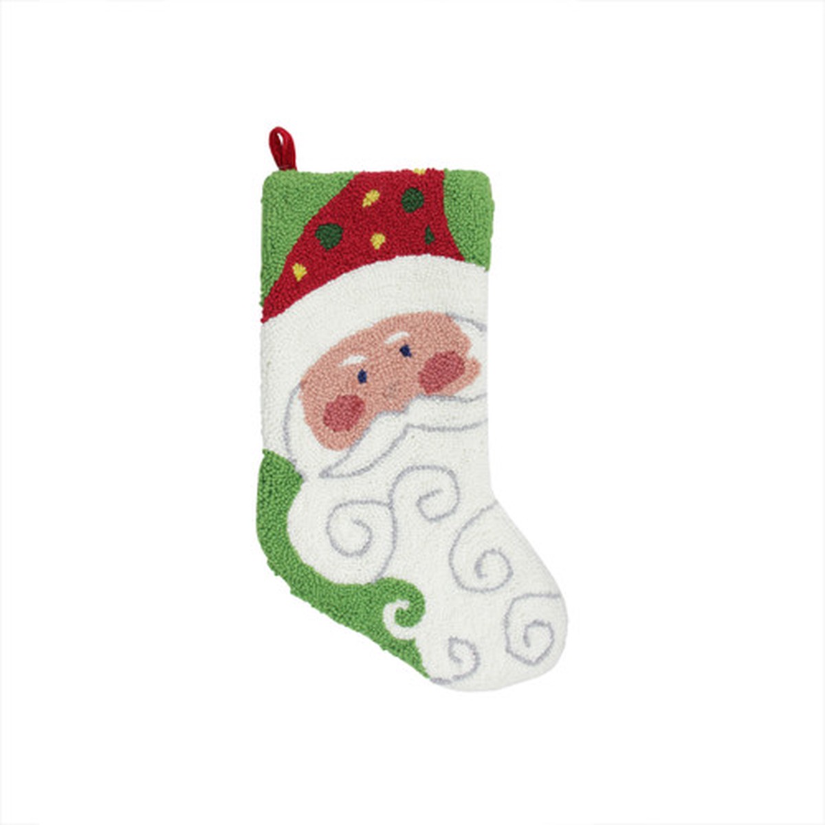 21" Plush Loop Knit and Rosy Cheeked Santa Claus Christmas Stocking