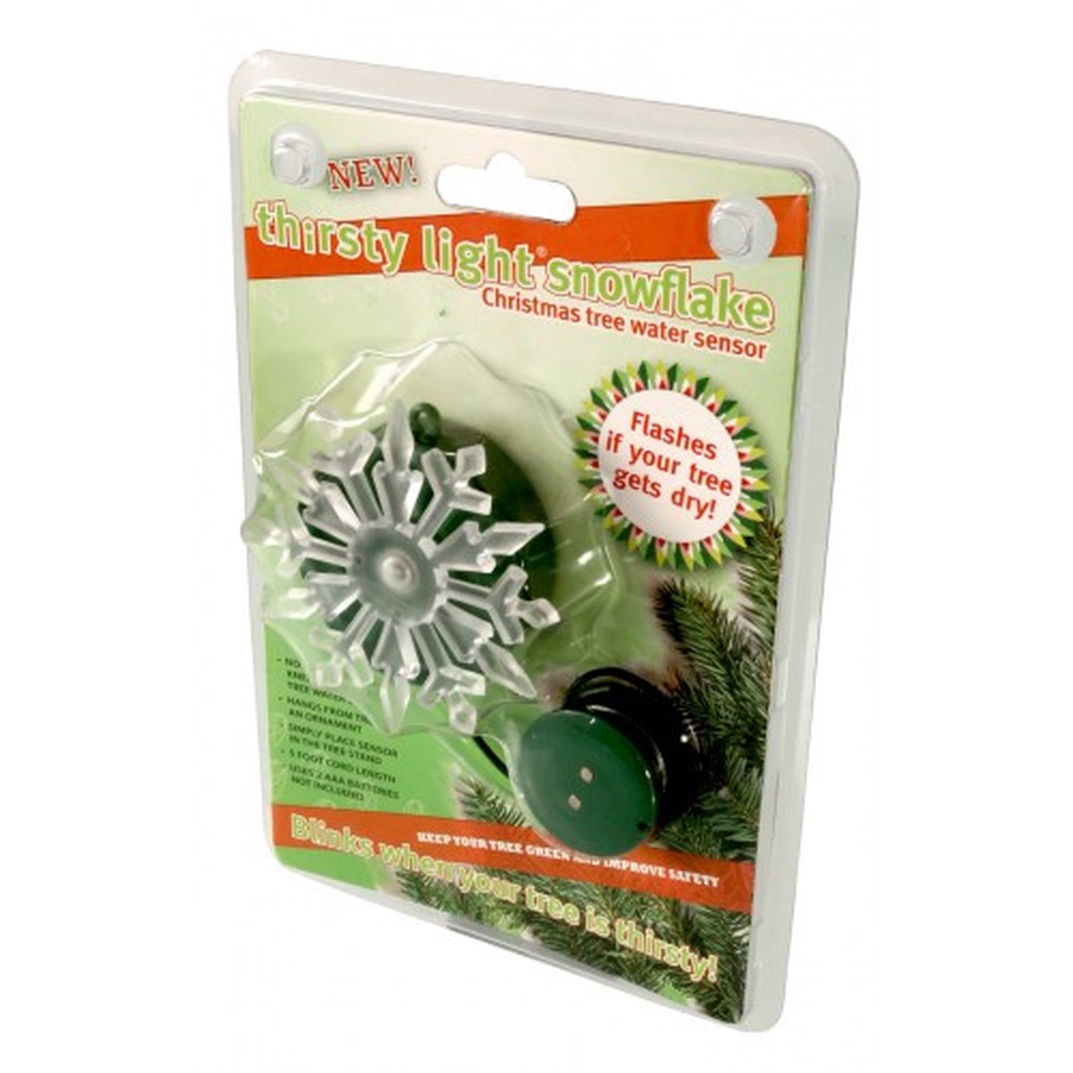3.5″ Green Thirsty Light Battery Operated Blinking Snowflake Christmas Tree Water Sensor