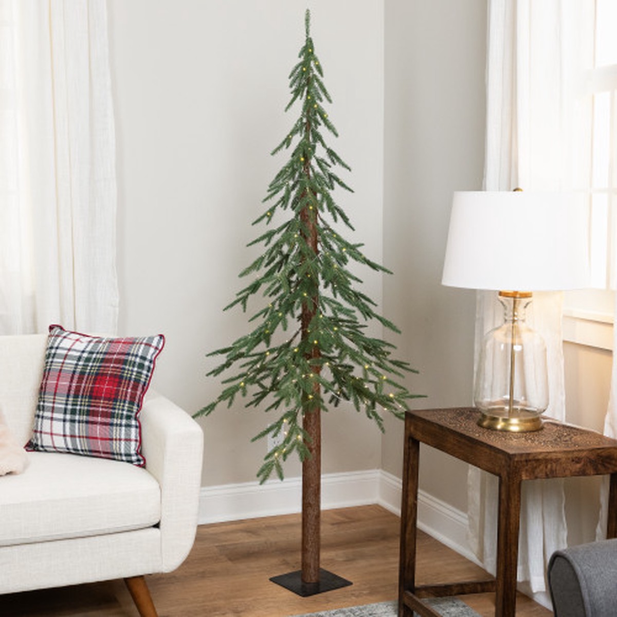 6′ Real Touch Pre-Lit Medium Alpine Artificial Christmas Tree – Clear LED Lights