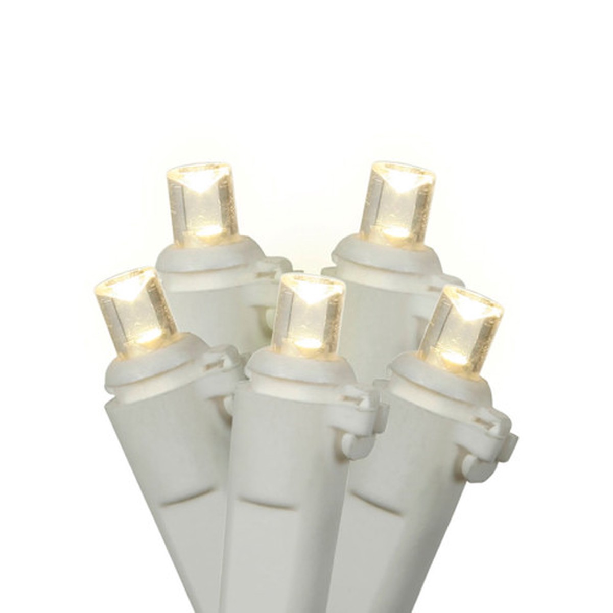 60-Count Warm Clear LED Christmas Lights – 19.6 ft White Wire