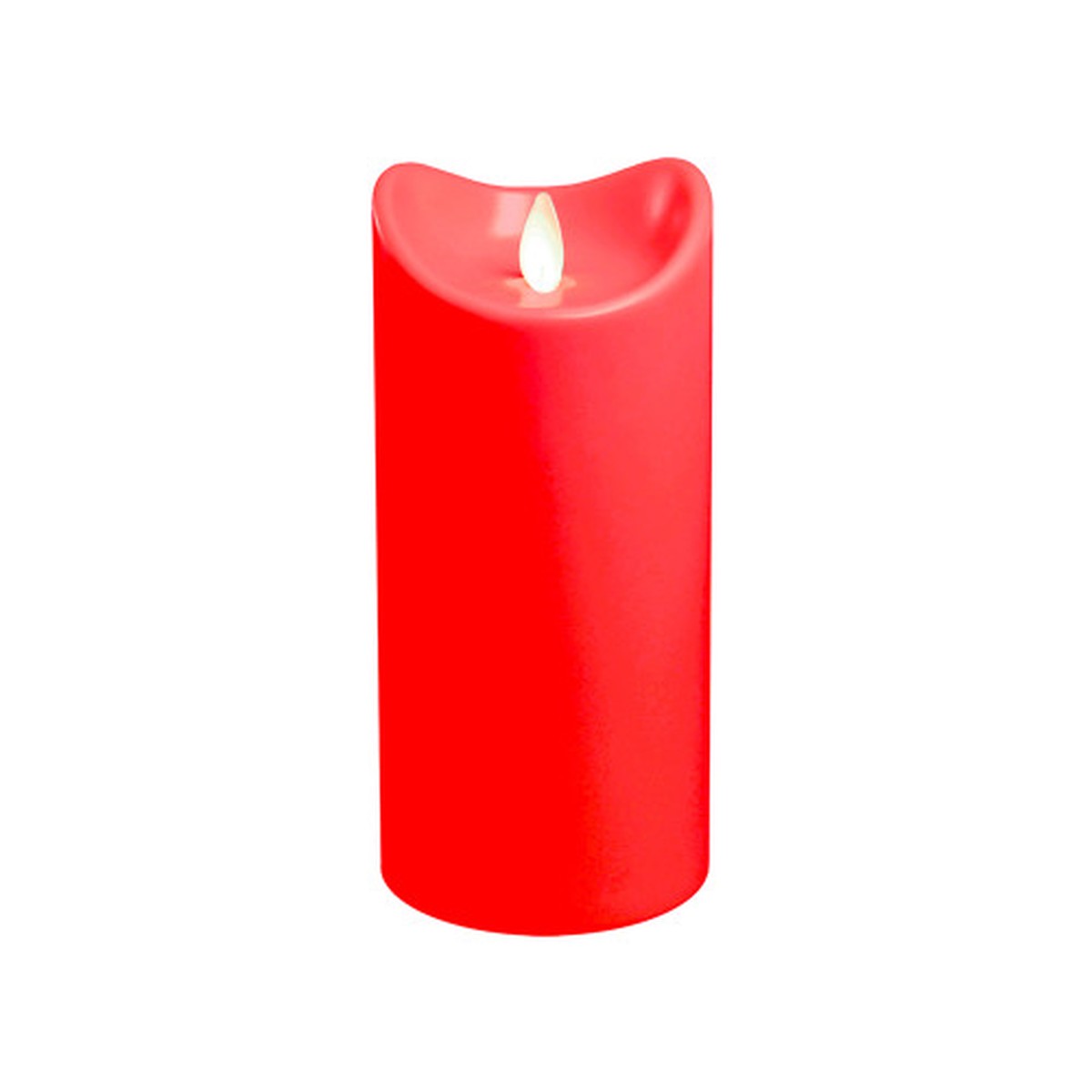 7″ Battery Operated Red Pillar Candle with Moving Flame