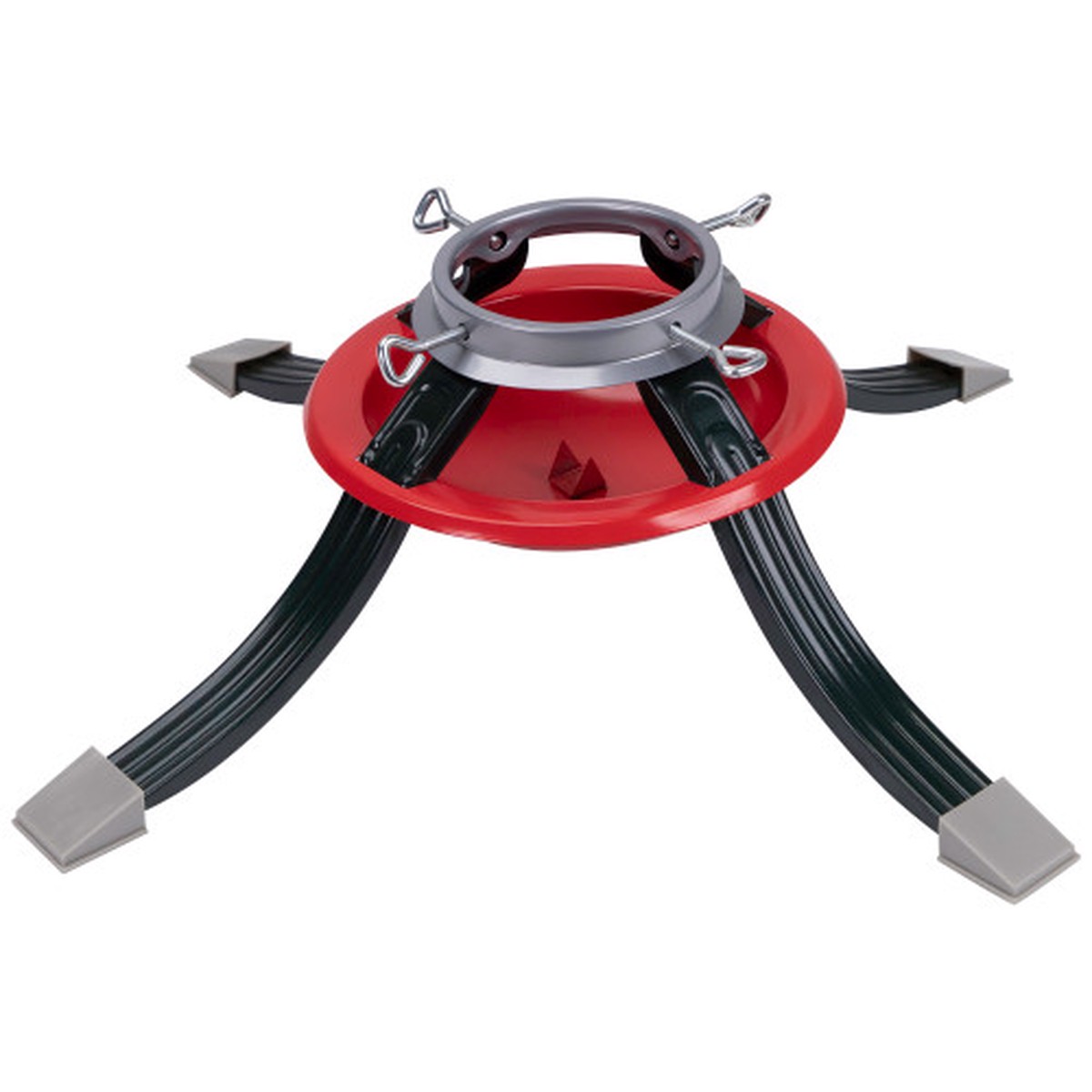 Metal Tree Stand for Live Christmas Trees – 22″ – Red and Green