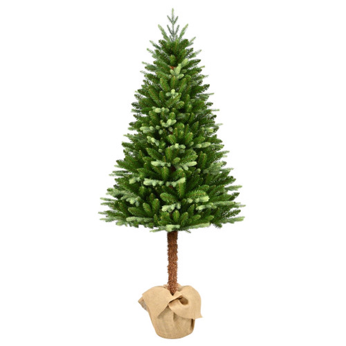 Slim Topiary Alpine Artificial Christmas Tree with Burlap Base – 6′ – Unlit