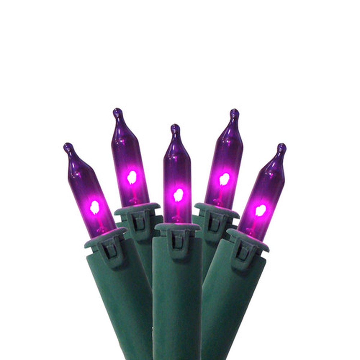 100-Count Purple Mini Christmas Light Set, 45.5ft Green Wire