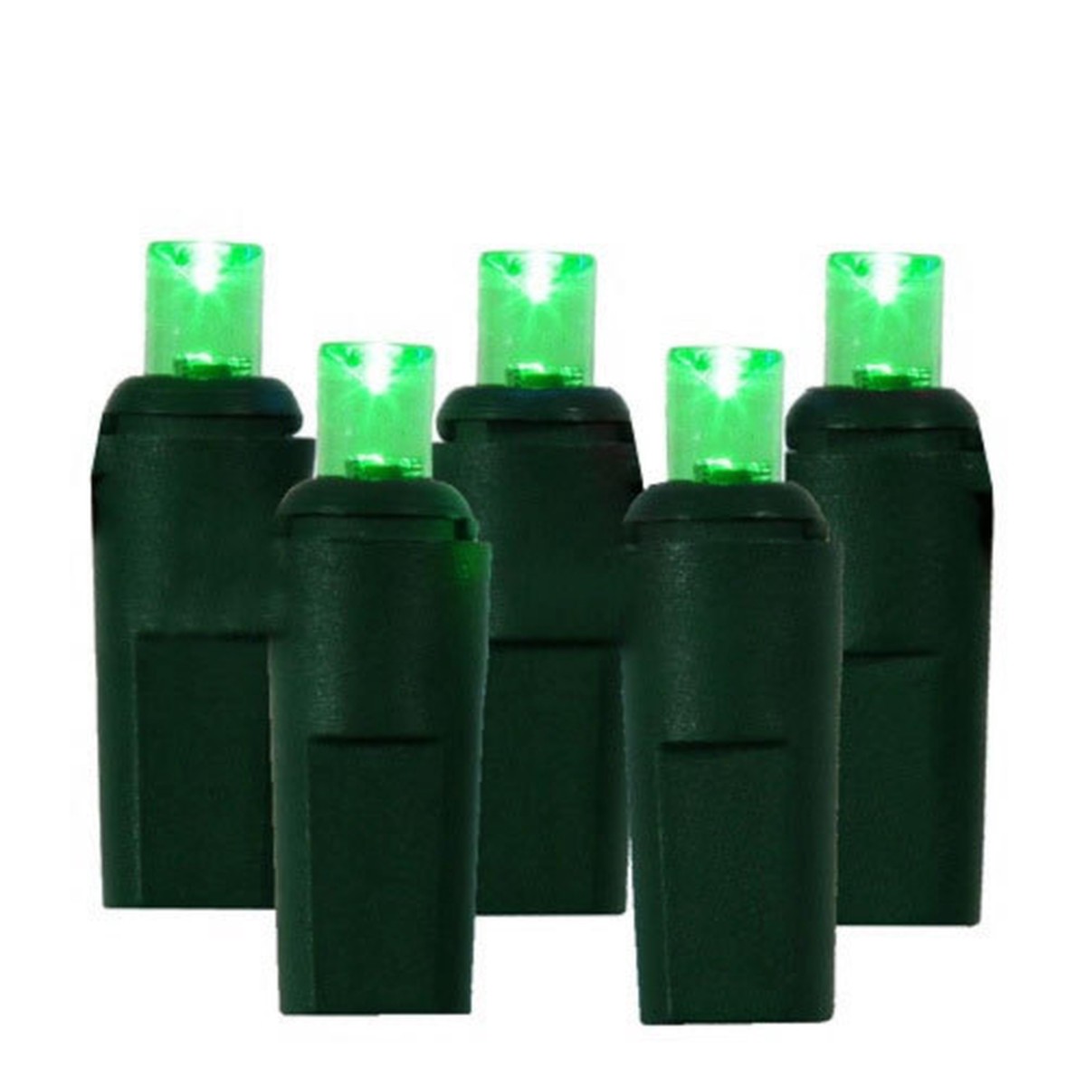 50 Green LED Wide Angle Christmas Lights – 24.5 ft Green Wire