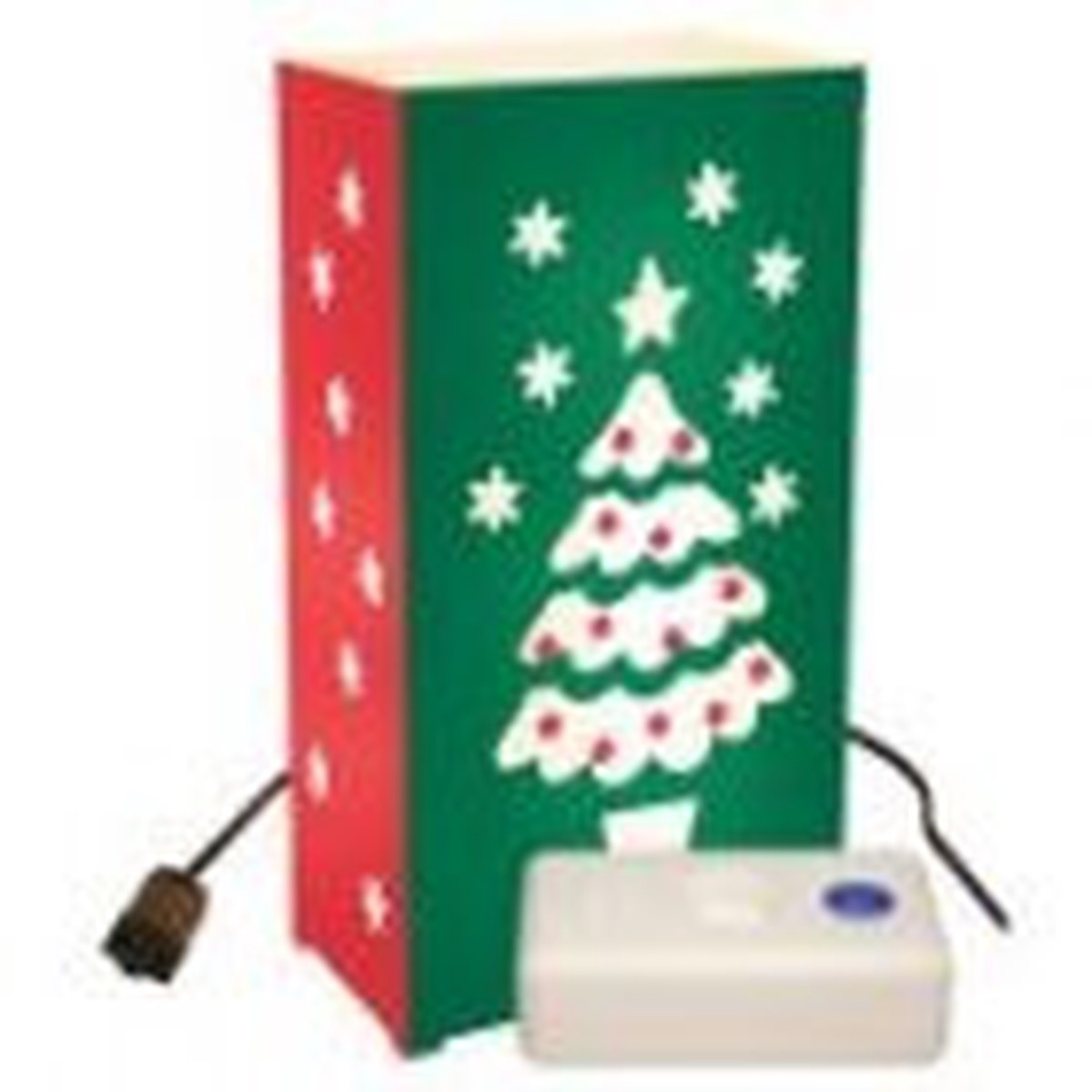 Set of 10 Lighted Christmas Tree Luminaria Pathway Markers Kit with LumaBase