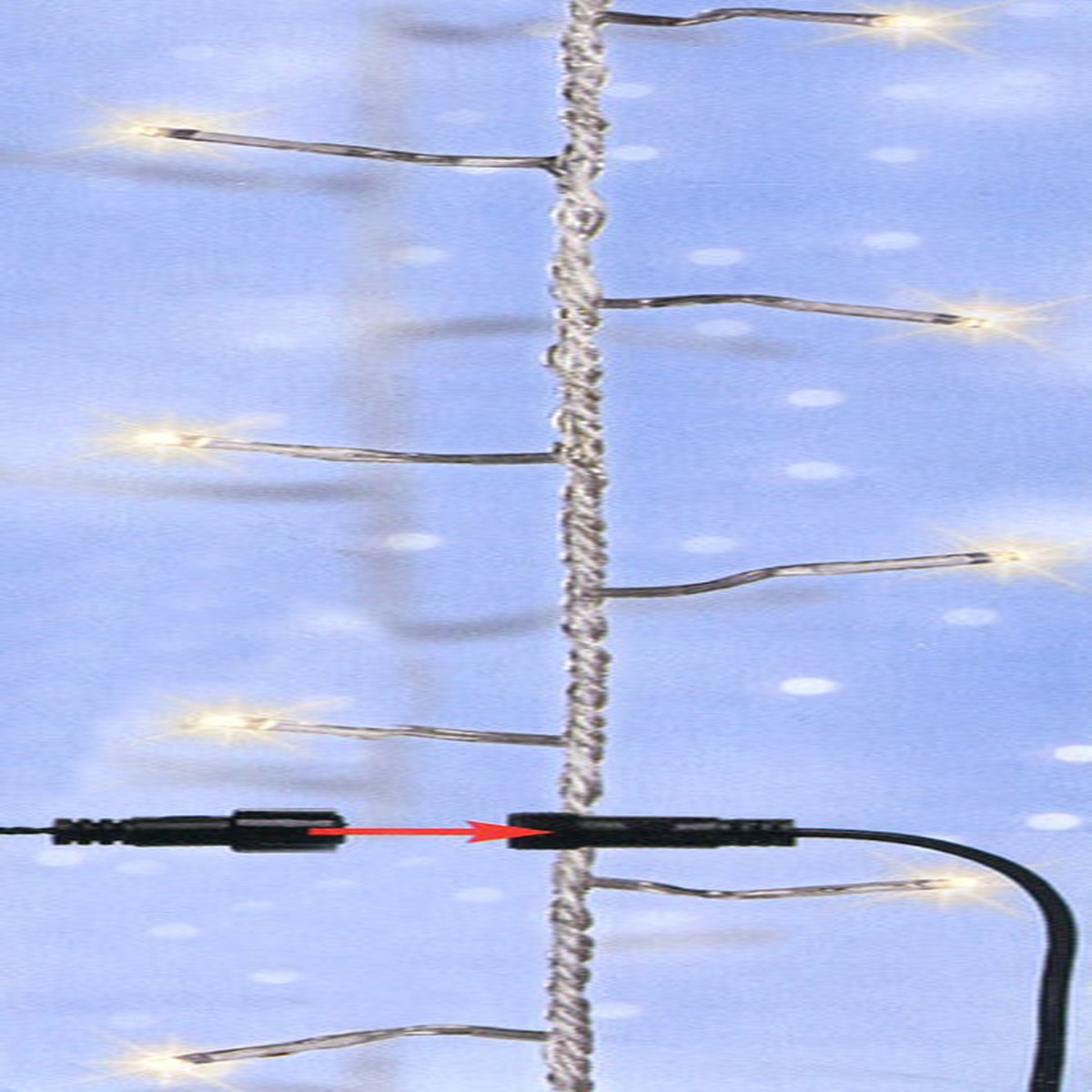 Set of 96 Twinkling Warm White LED Christmas Lights – Connect 24V Extension Set – Clear Wire