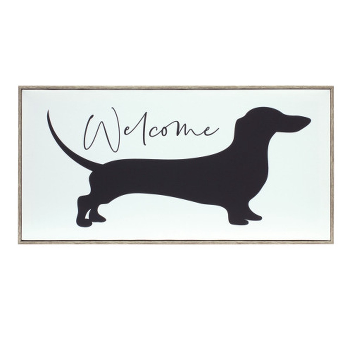 Welcome Dachshund Rectangular Framed Wall Sign – 19.75″